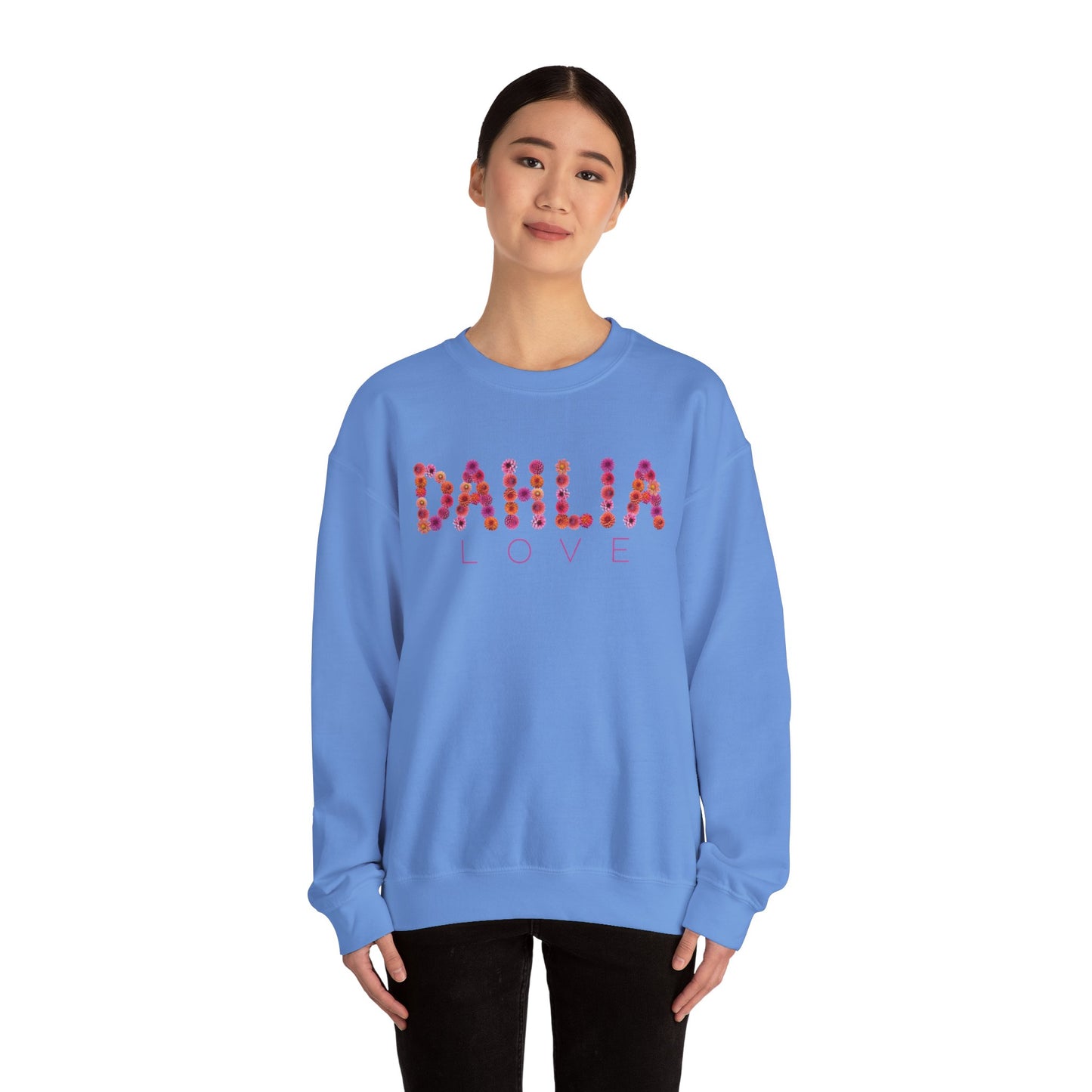 Dahlia Love Sweatshirt - Cozy Floral Crewneck for Spring, Perfect Gift for Flower Lovers, Everyday Casual Wear, Mother's Day, Birthday