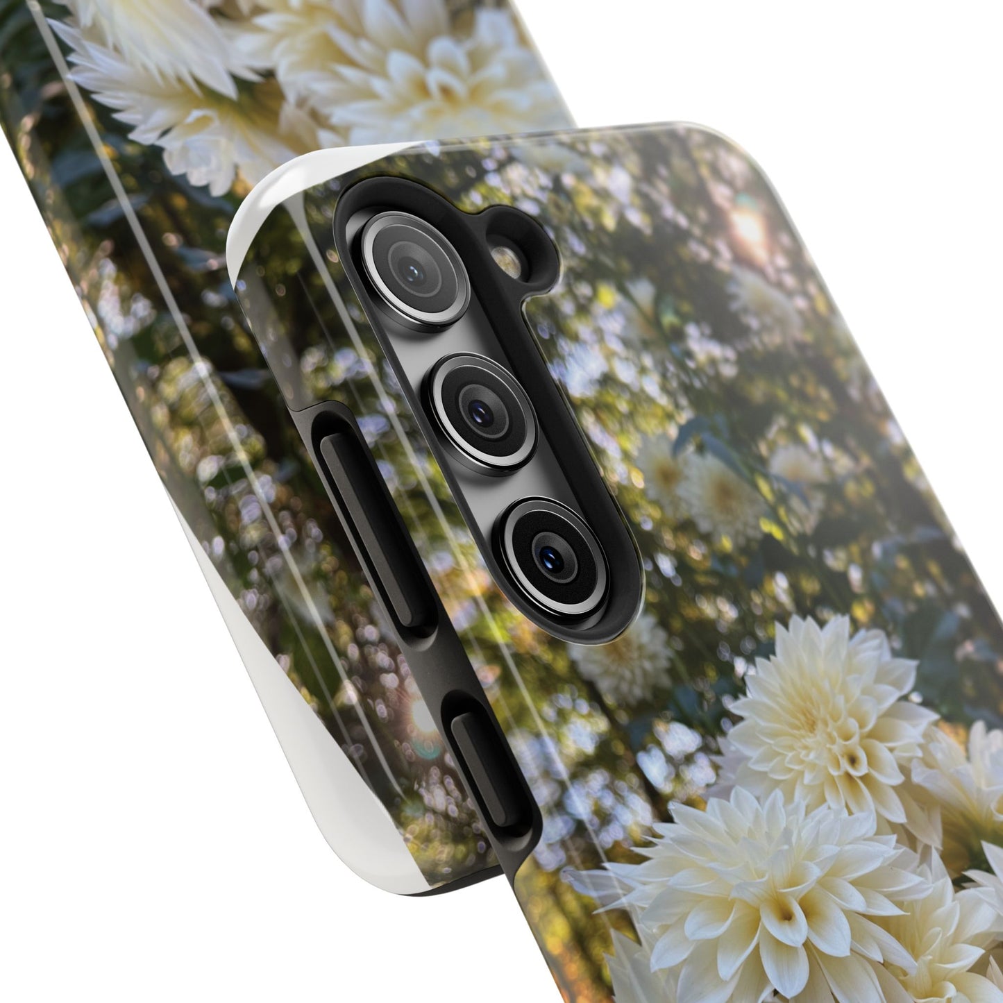 Floral Tough Phone Case - Durable Protection with Cafe au Lait Dahlia Design