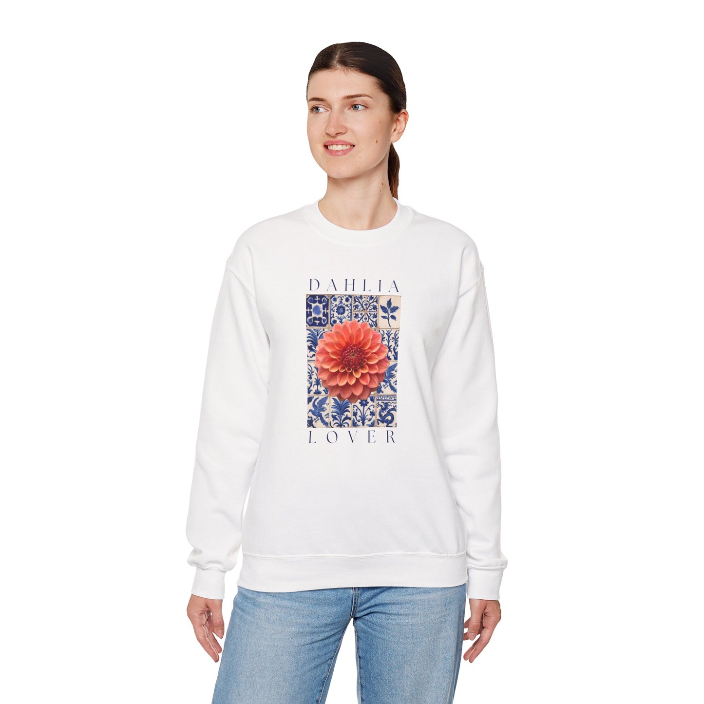 Dahlia Lover Sweatshirt, Floral Crewneck, Botanical Artwear