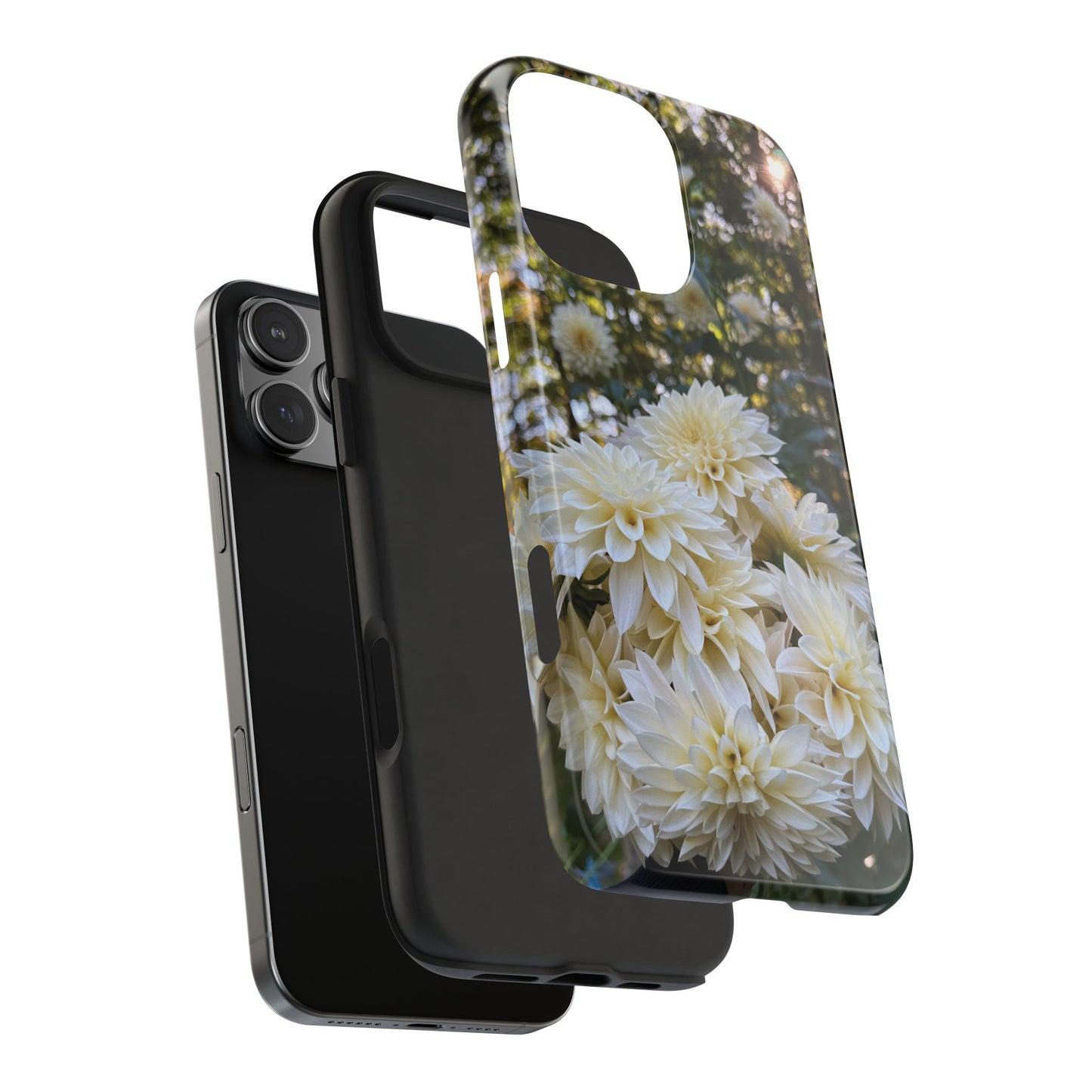 Floral Tough Phone Case - Durable Protection with Cafe au Lait Dahlia Design
