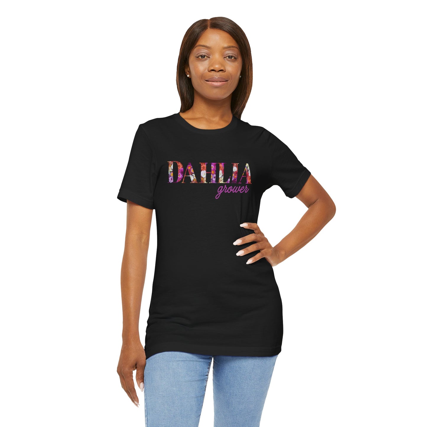 Dahlia Grower Unisex Tee, Floral Graphic Shirt, Gardening Gift, Spring Style T-Shirt, Nature Lover Apparel, Gifts for Gardeners