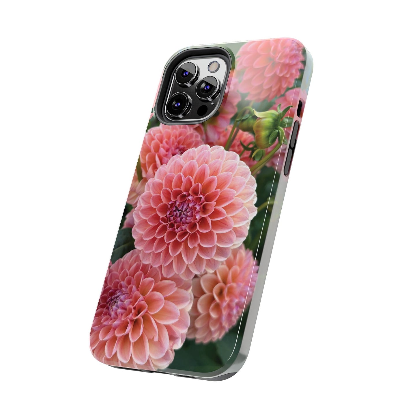 Floral Tough Phone Cases - Durable Protection with Pink Dahlia Design