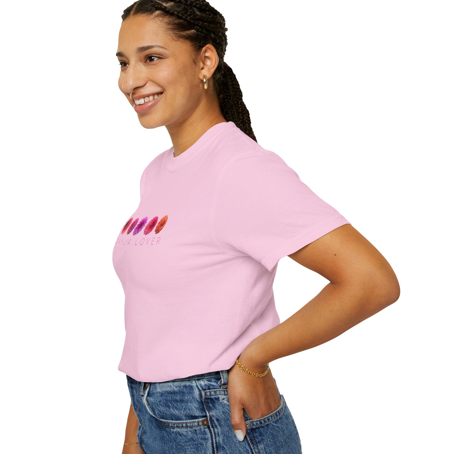 Dahlia Lover T-shirt, Floral Graphic Tee for Flower Lovers
