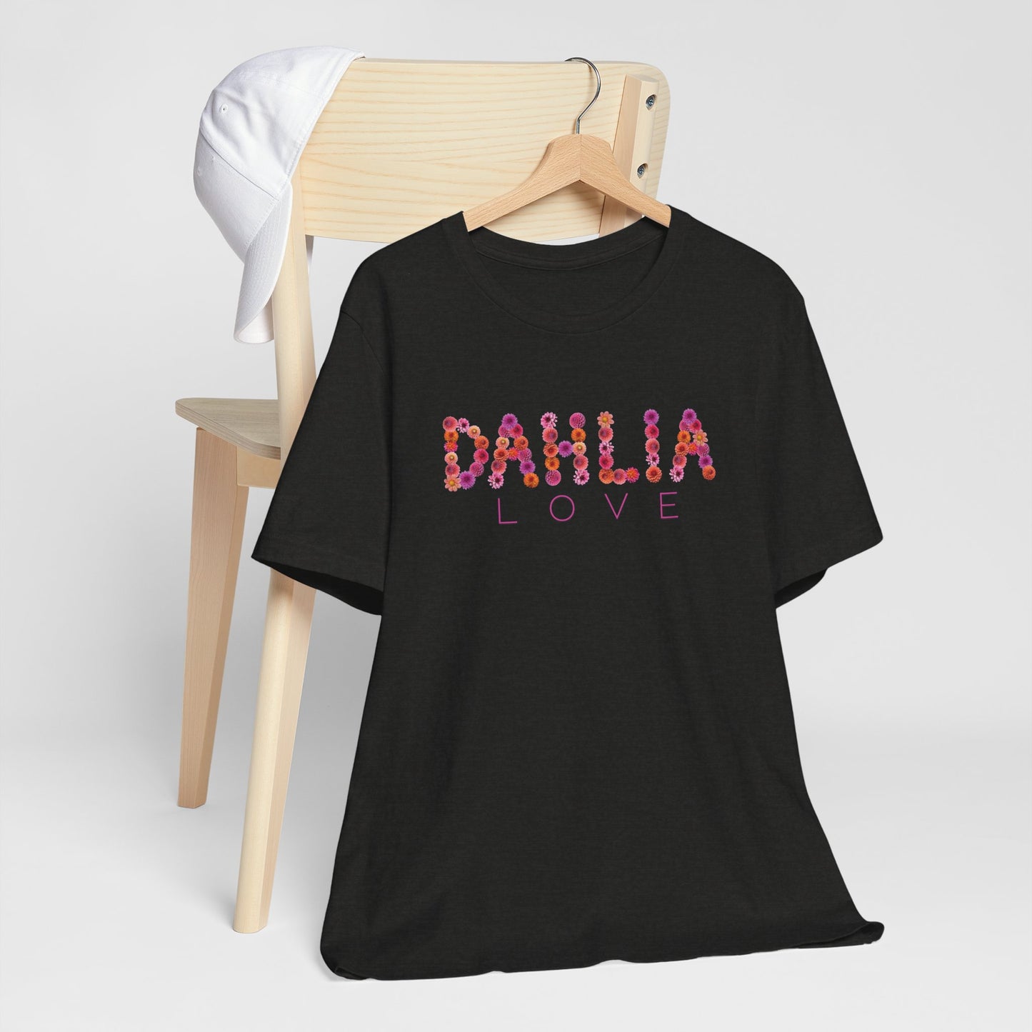 Dahlia Love Tee - Floral Graphic T-Shirt, Unisex Apparel, Casual Wear, Gift for Her, Spring Fashion