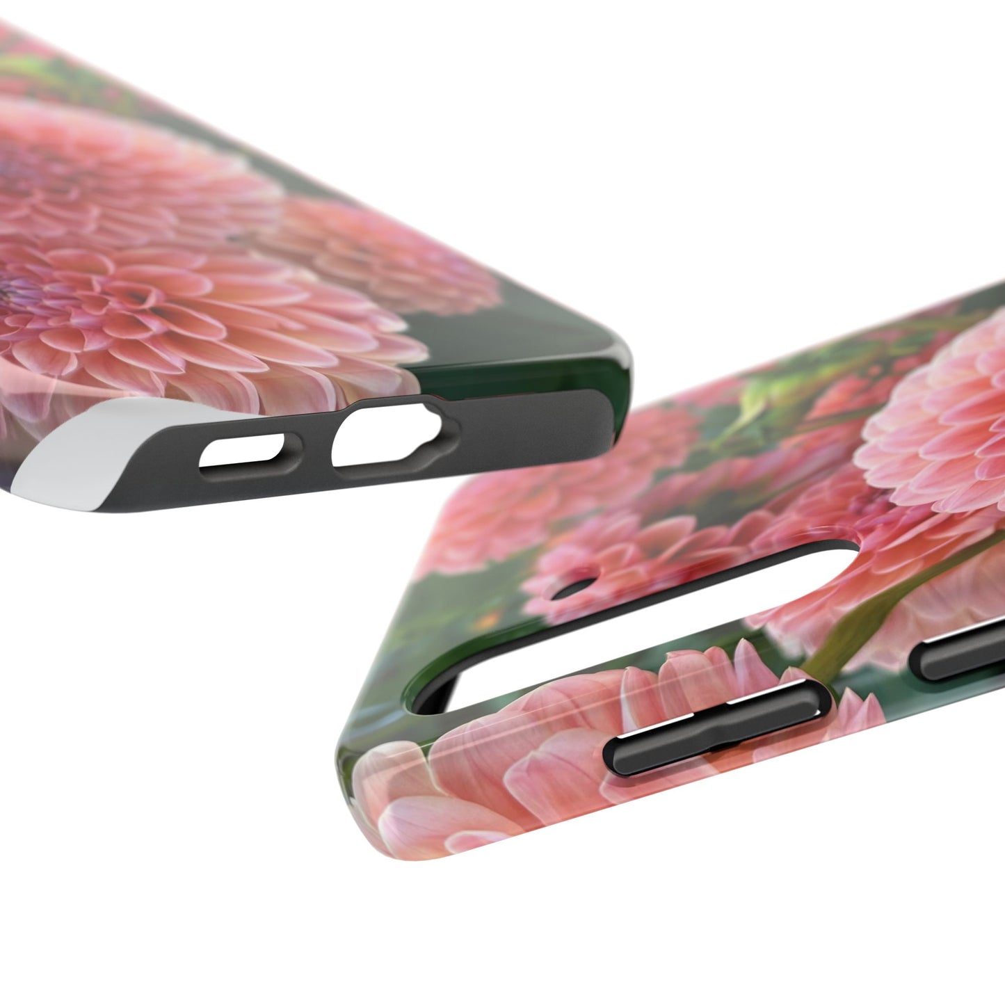 Floral Tough Phone Cases - Durable Protection with Pink Dahlia Design