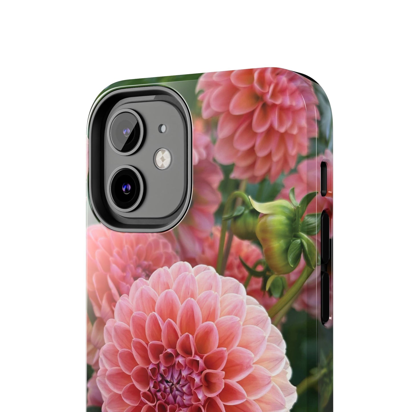 Floral Tough Phone Cases - Durable Protection with Pink Dahlia Design