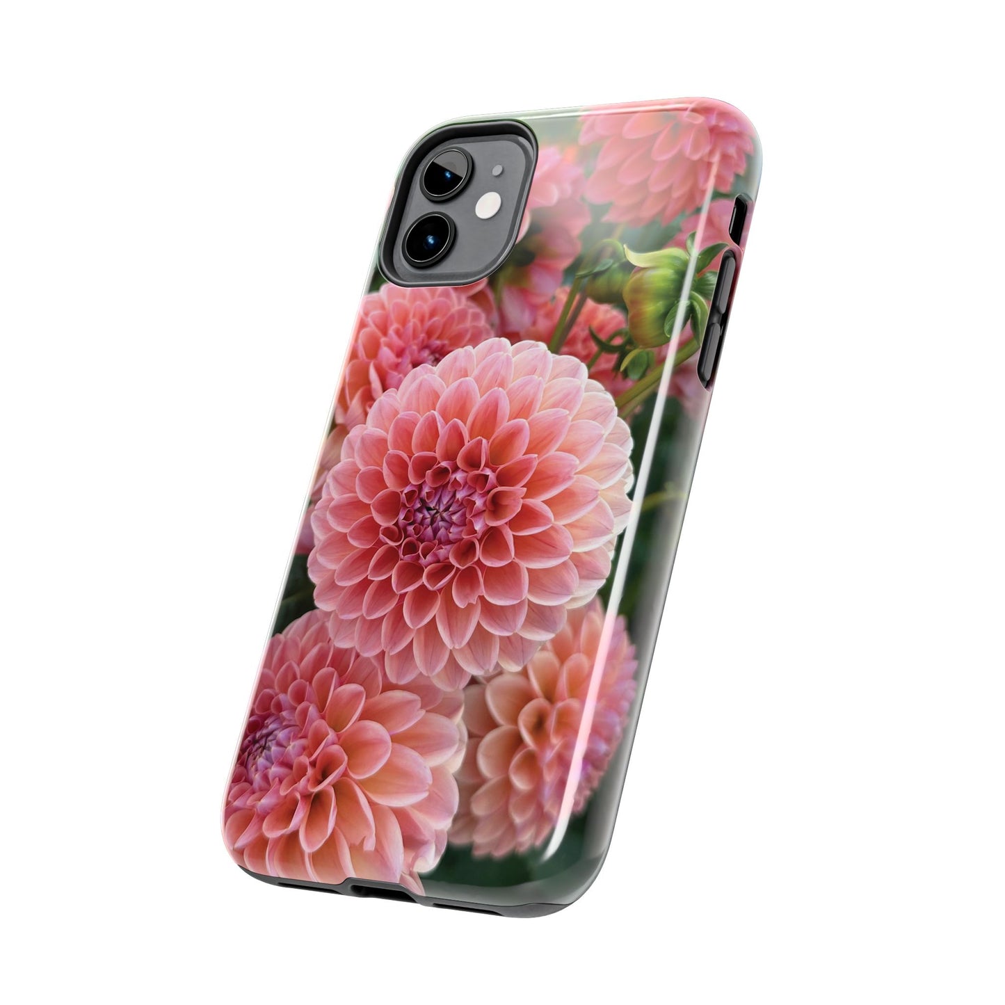 Floral Tough Phone Cases - Durable Protection with Pink Dahlia Design