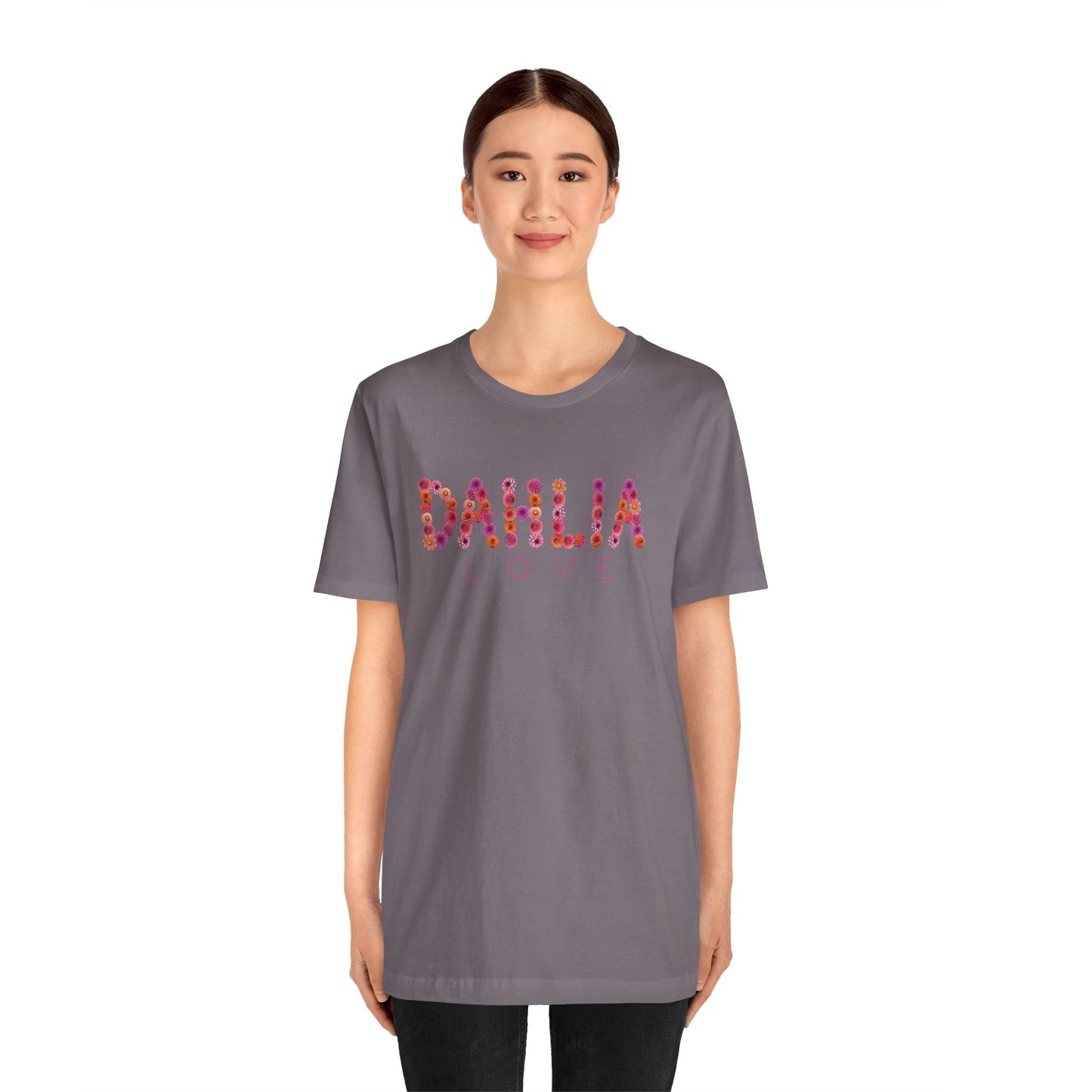 Dahlia Love Tee - Floral Graphic T-Shirt, Unisex Apparel, Casual Wear, Gift for Her, Spring Fashion