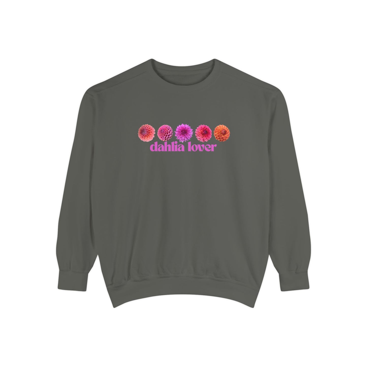 Dahlia Lover Sweatshirt - Cozy Unisex Garment-Dyed Crewneck, Perfect Gift