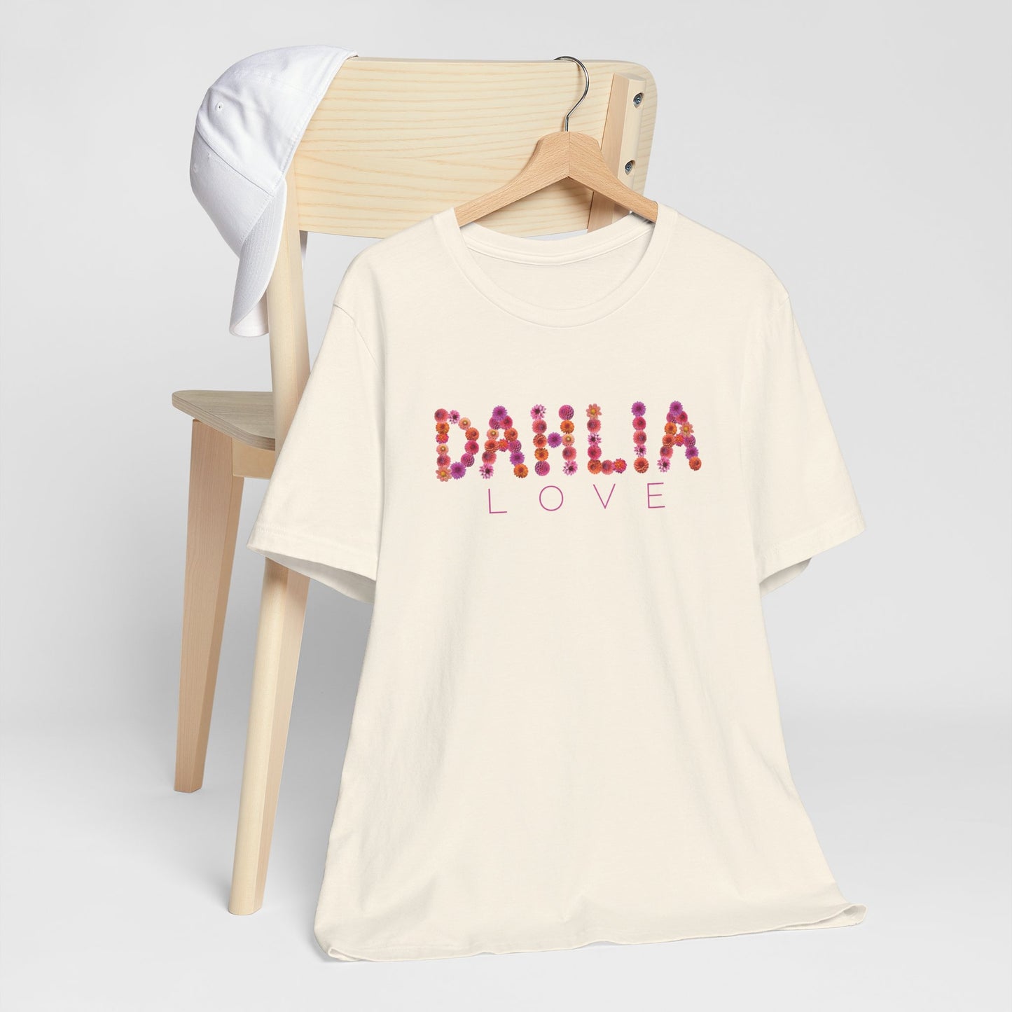 Dahlia Love Tee - Floral Graphic T-Shirt, Unisex Apparel, Casual Wear, Gift for Her, Spring Fashion