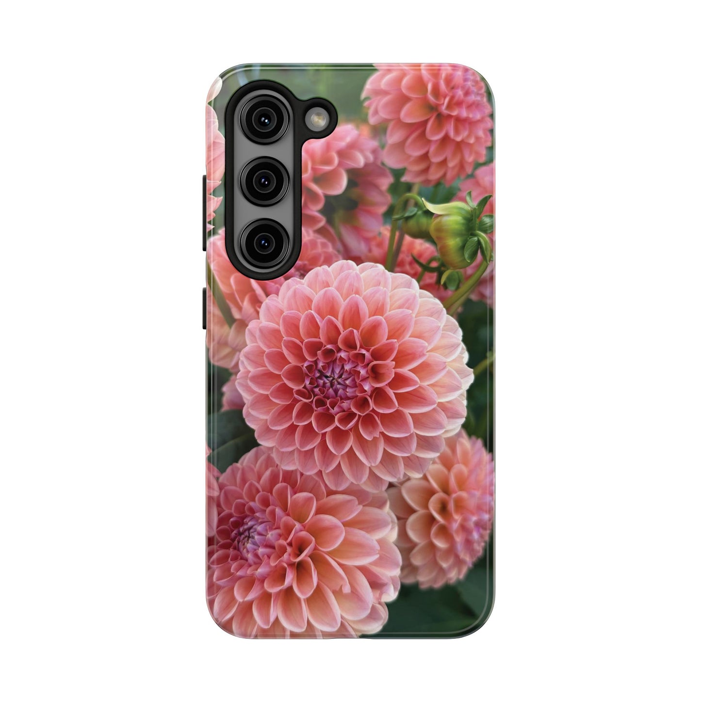 Floral Tough Phone Cases - Durable Protection with Pink Dahlia Design