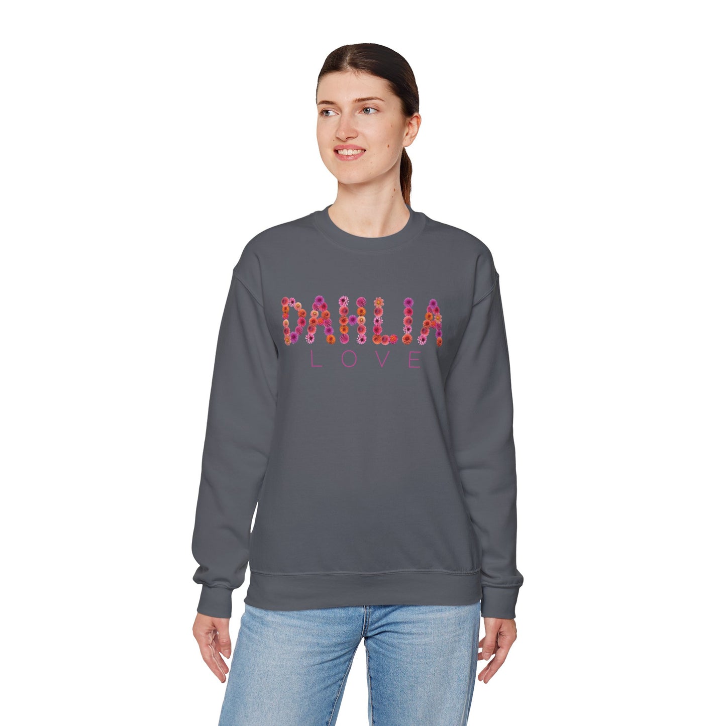 Dahlia Love Sweatshirt - Cozy Floral Crewneck for Spring, Perfect Gift for Flower Lovers, Everyday Casual Wear, Mother's Day, Birthday