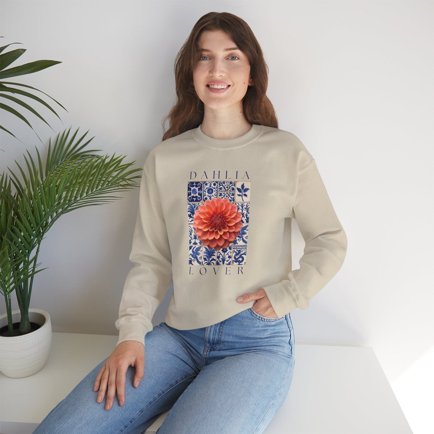 Dahlia Lover Sweatshirt, Floral Crewneck, Botanical Artwear