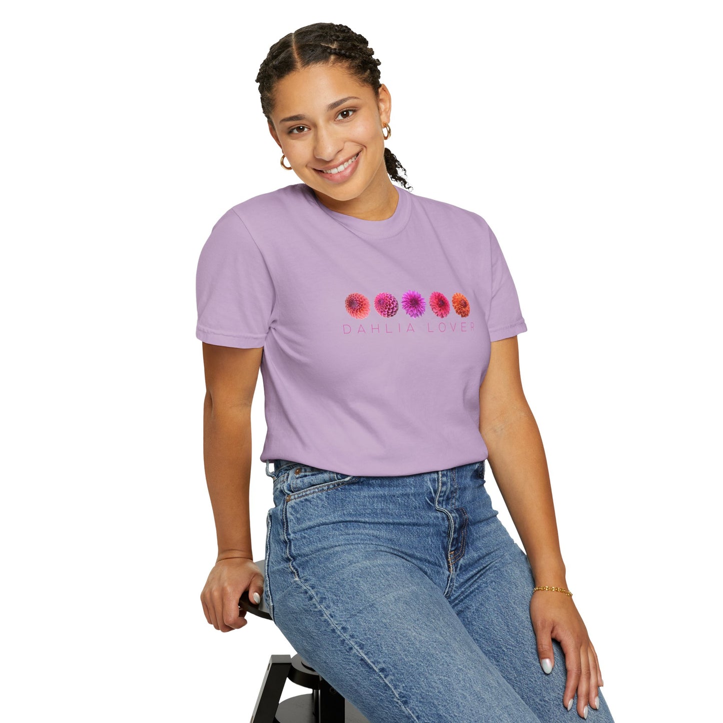 Dahlia Lover T-shirt, Floral Graphic Tee for Flower Lovers