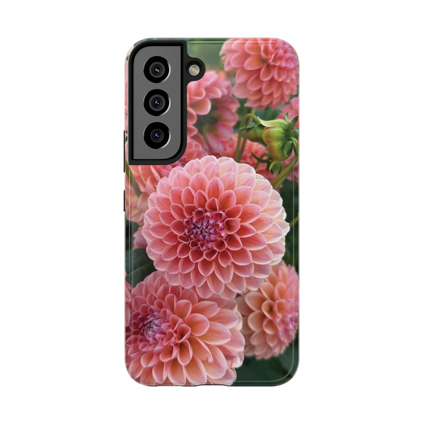 Floral Tough Phone Cases - Durable Protection with Pink Dahlia Design