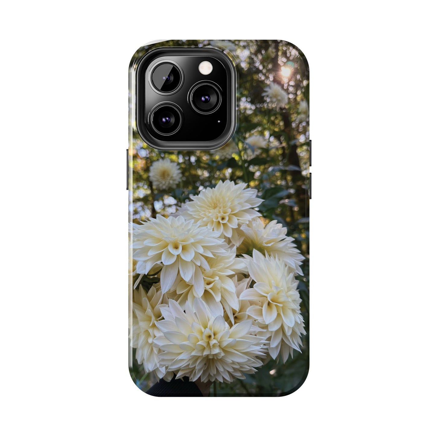 Floral Tough Phone Case - Durable Protection with Cafe au Lait Dahlia Design