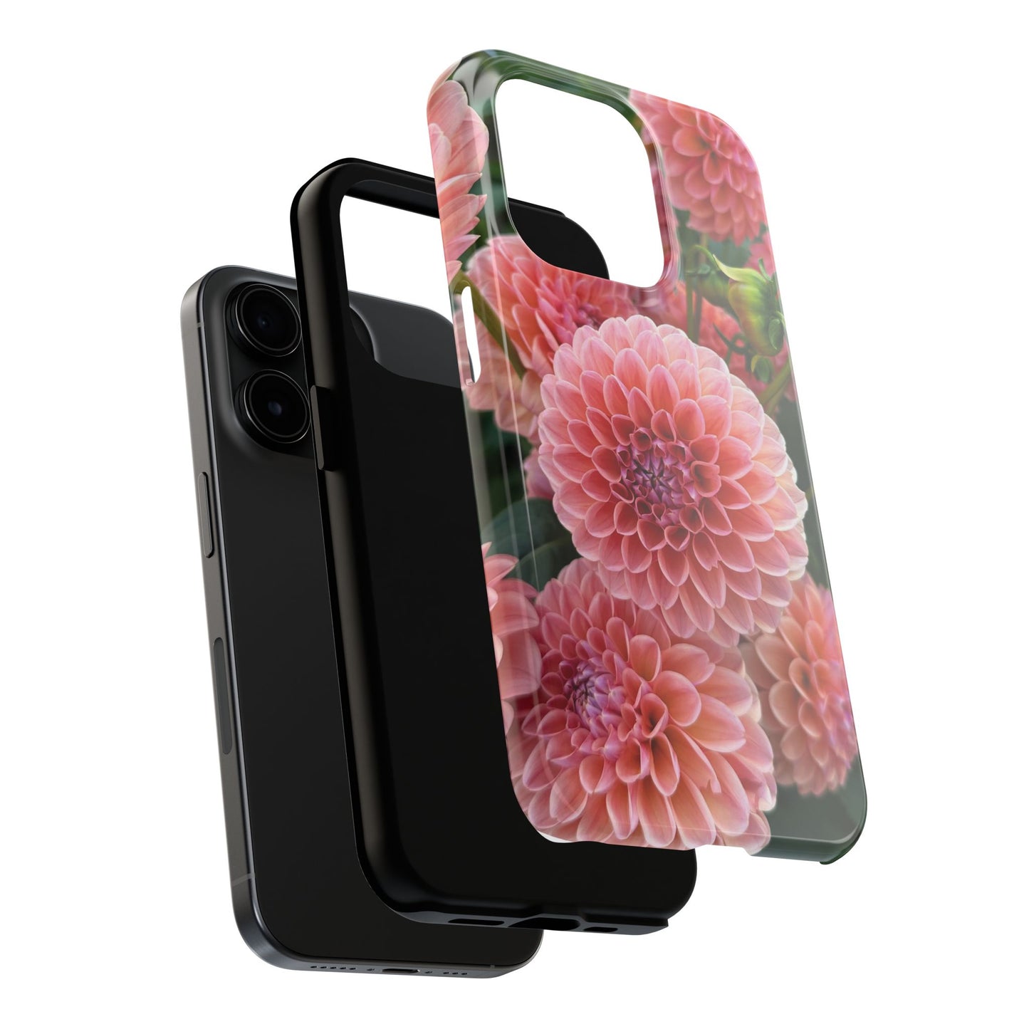 Floral Tough Phone Cases - Durable Protection with Pink Dahlia Design