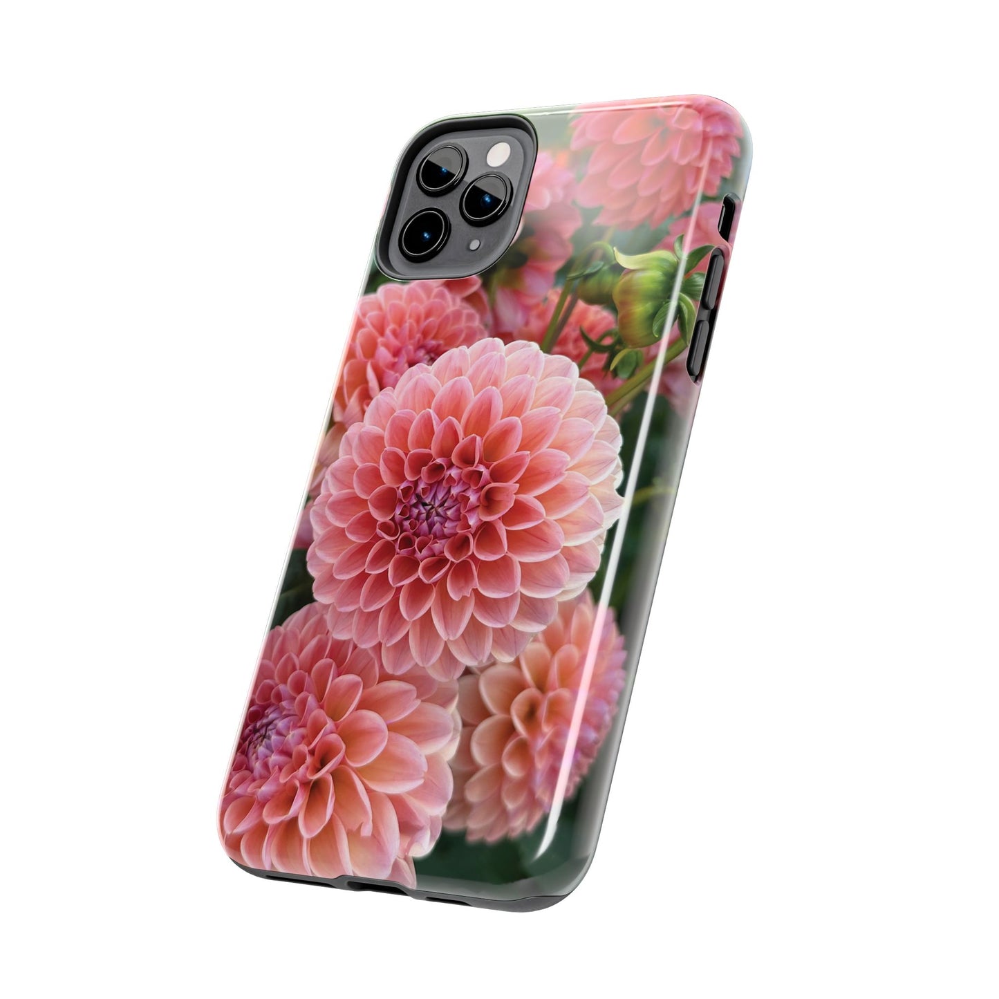 Floral Tough Phone Cases - Durable Protection with Pink Dahlia Design
