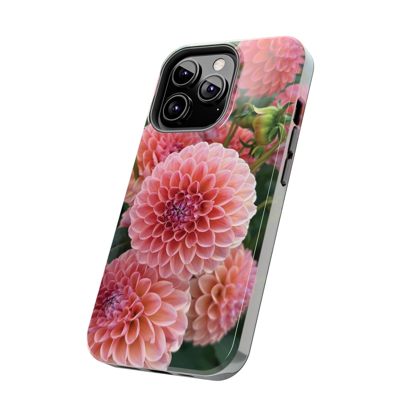 Floral Tough Phone Cases - Durable Protection with Pink Dahlia Design