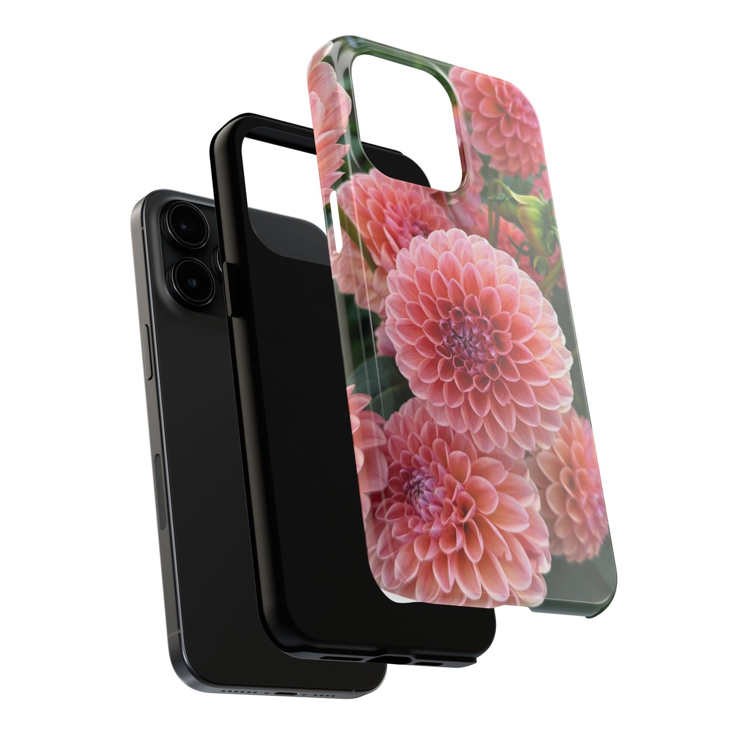 Floral Tough Phone Cases - Durable Protection with Pink Dahlia Design