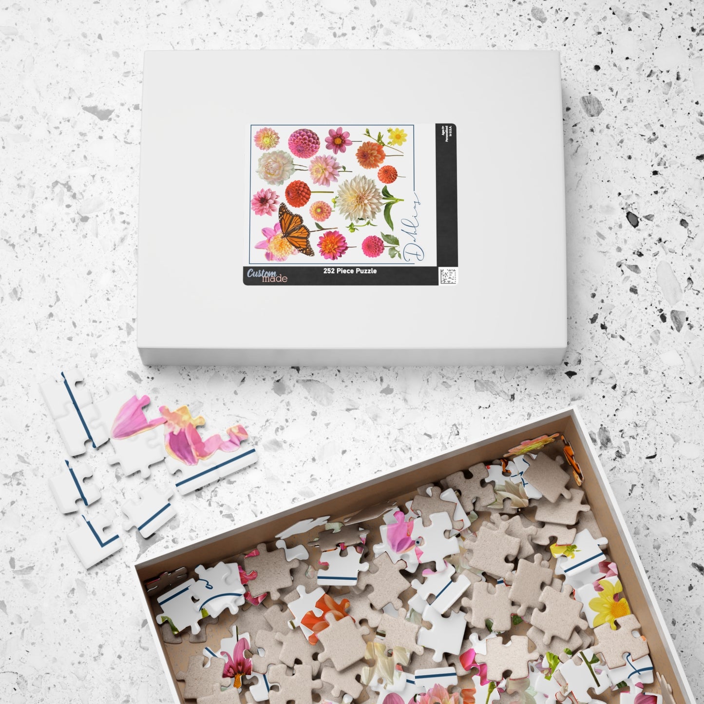 Dahlia Floral-themed Puzzle (110, 252, 520, 1014-piece) - Perfect for Relaxation and Family Bonding
