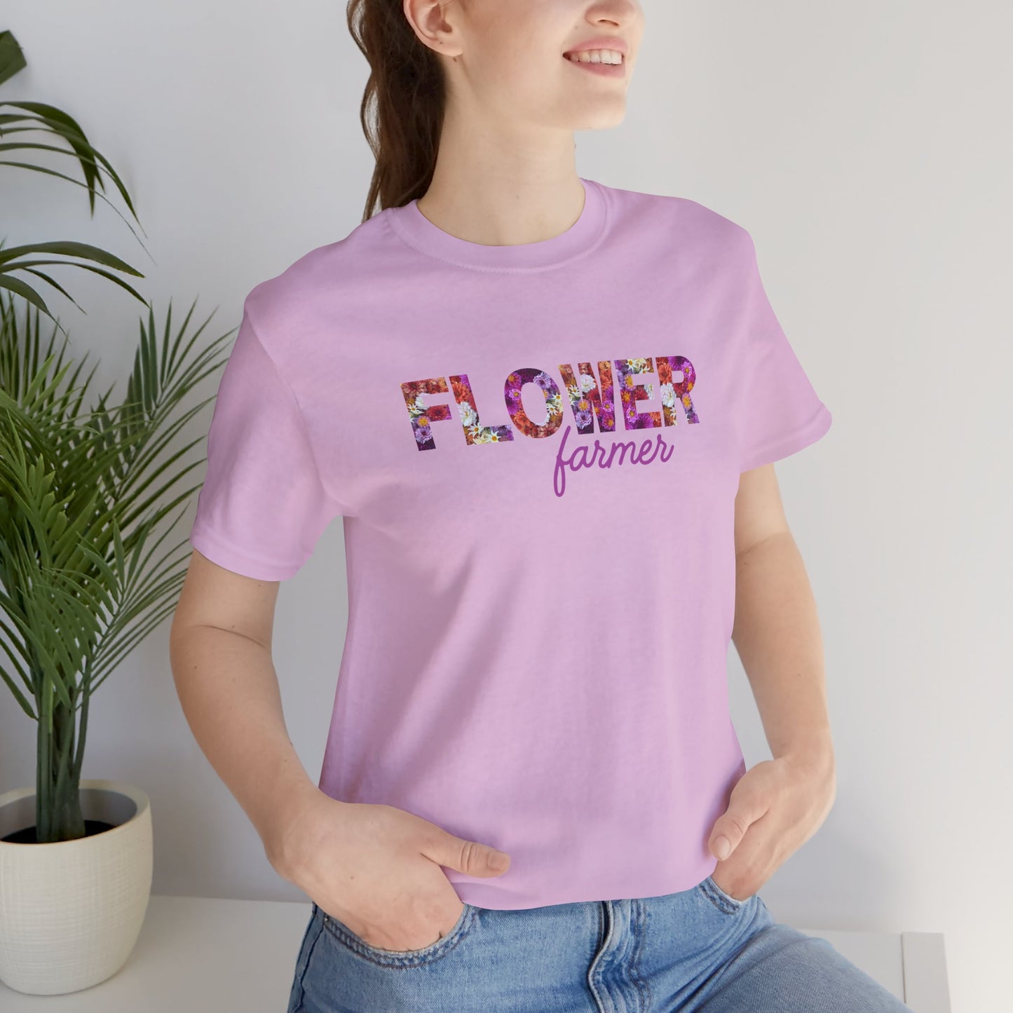 Dahlia Flower Farmer Unisex Tee, Floral Graphic Shirt, Gardening Gift, Spring Style T-Shirt, Nature Lover Apparel, Gifts for Gardeners