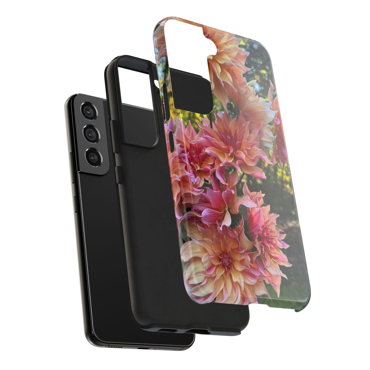 Floral Tough Phone Case - Durable Protection with Dahlia Design