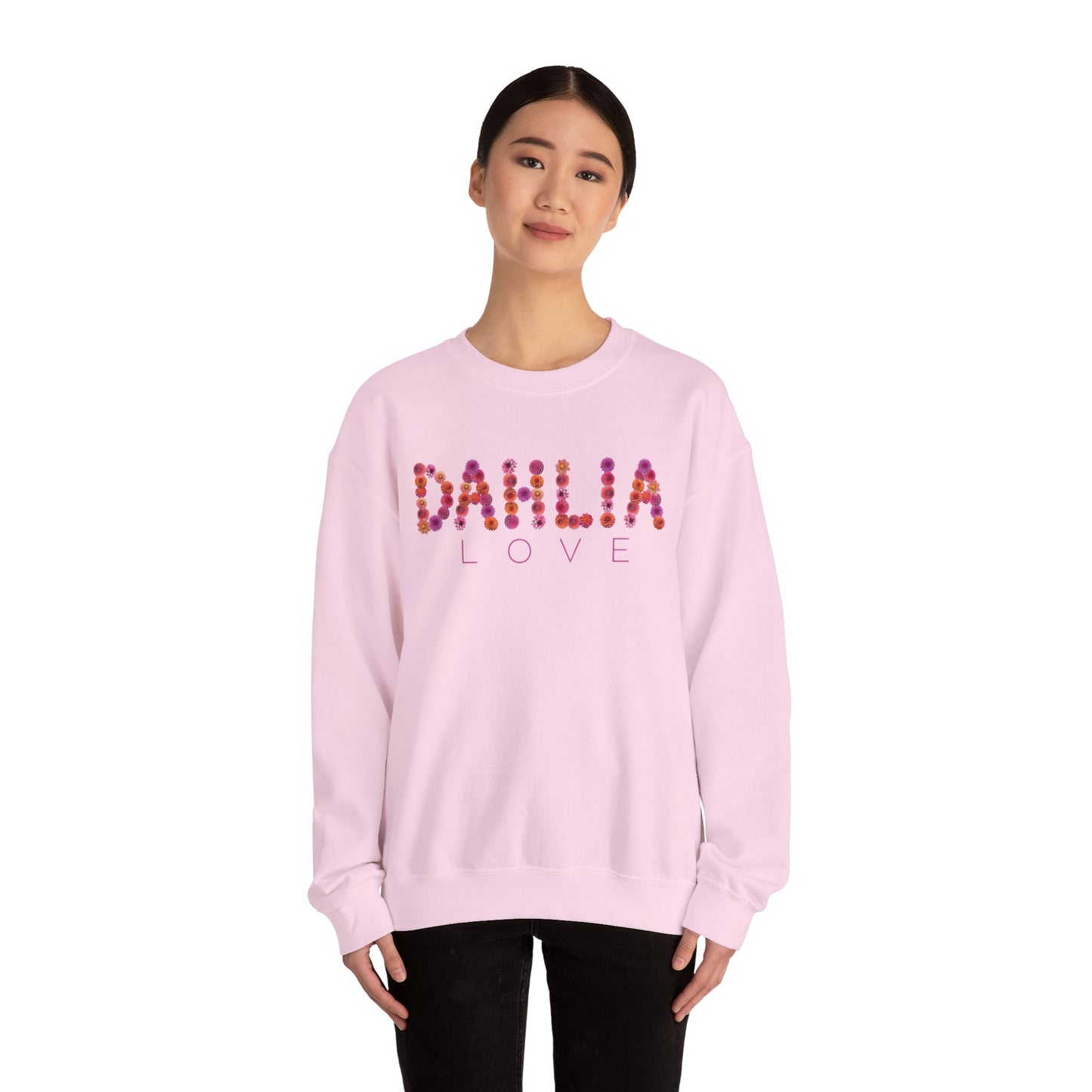 Dahlia Love Sweatshirt - Cozy Floral Crewneck for Spring, Perfect Gift for Flower Lovers, Everyday Casual Wear, Mother's Day, Birthday