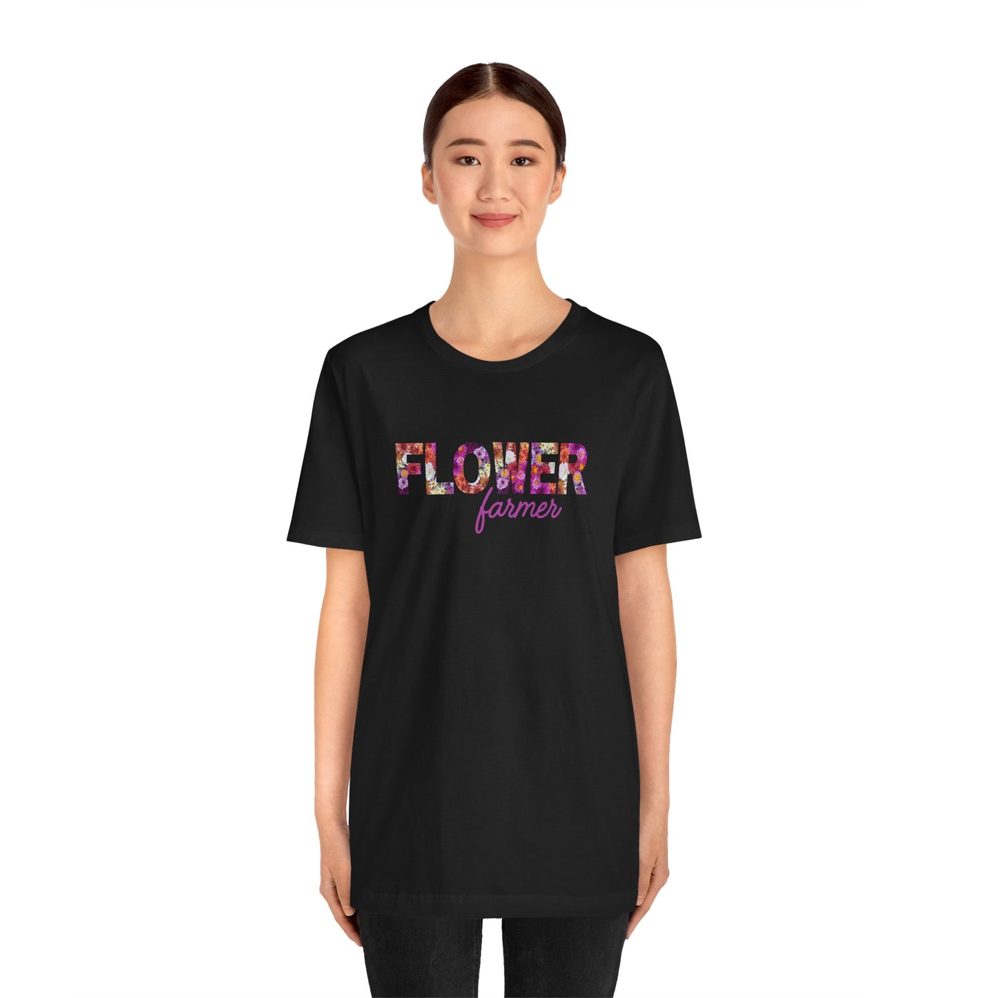 Dahlia Flower Farmer Unisex Tee, Floral Graphic Shirt, Gardening Gift, Spring Style T-Shirt, Nature Lover Apparel, Gifts for Gardeners