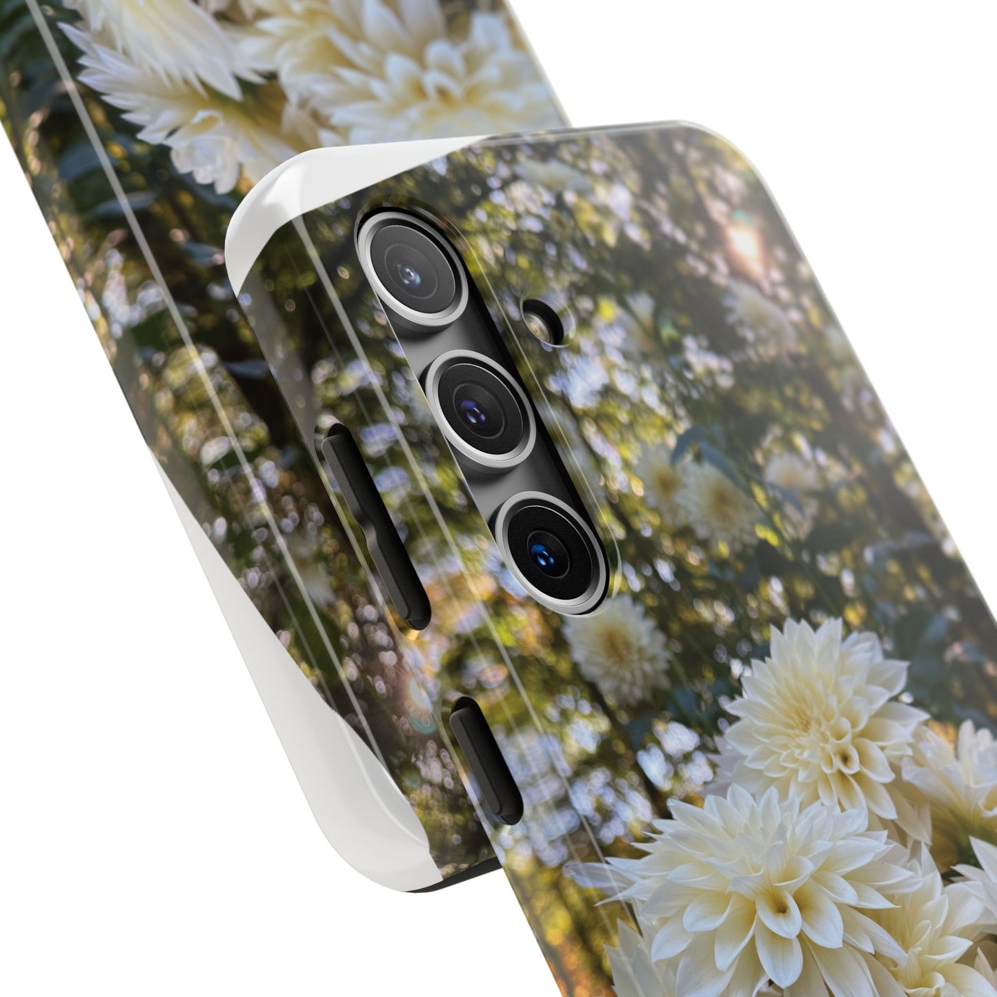 Floral Tough Phone Case - Durable Protection with Cafe au Lait Dahlia Design