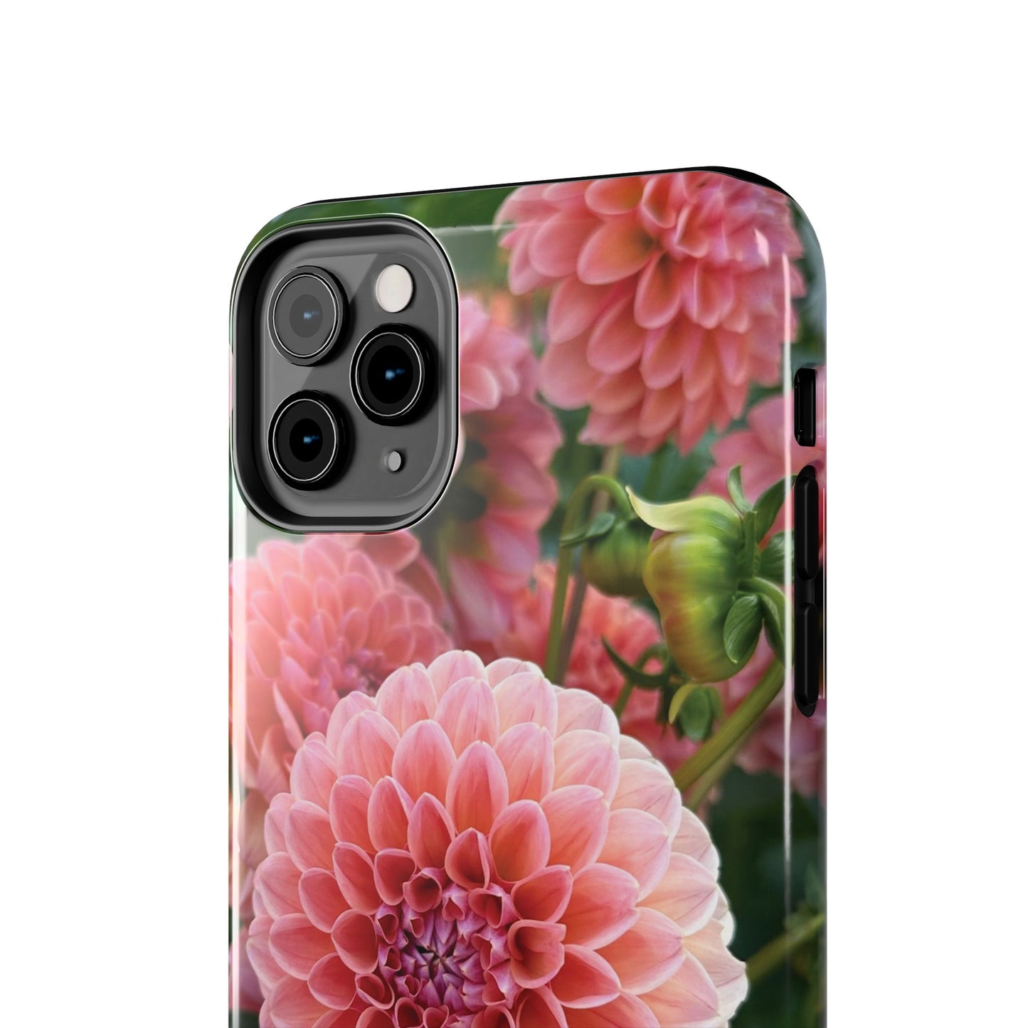Floral Tough Phone Cases - Durable Protection with Pink Dahlia Design