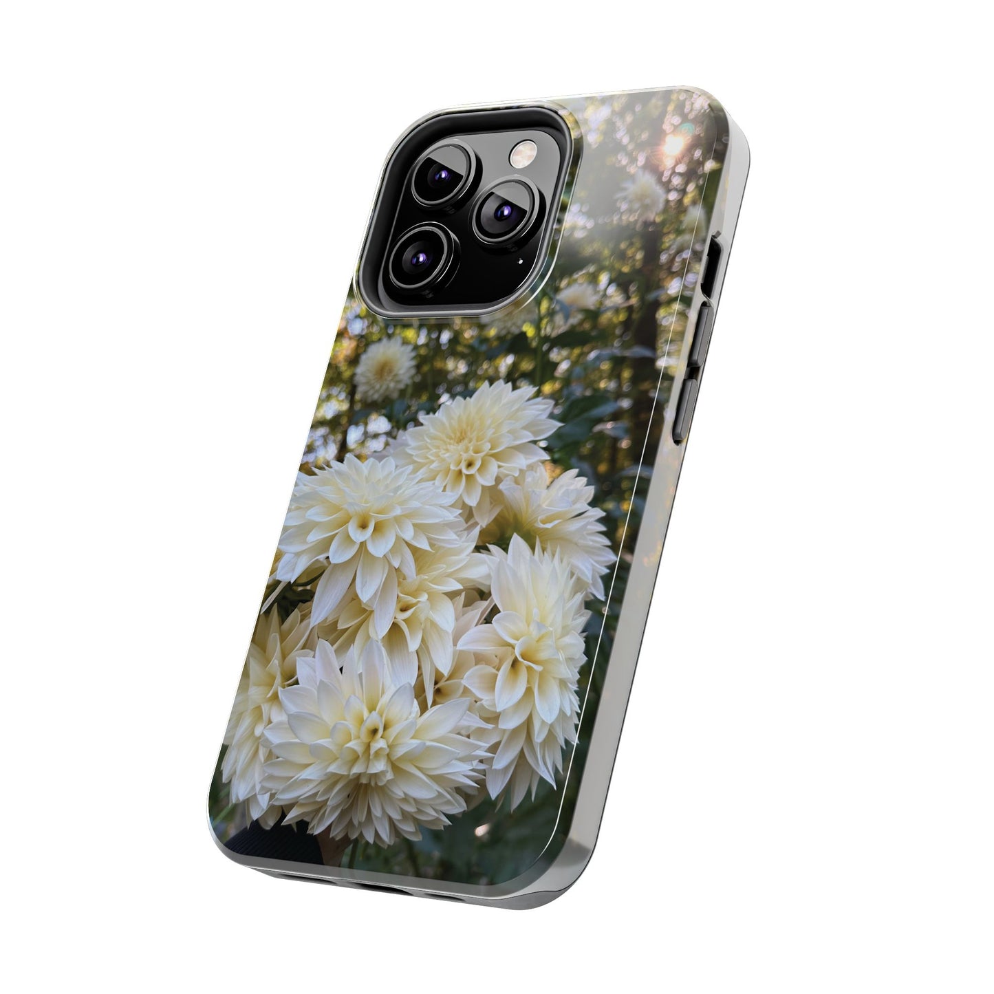 Floral Tough Phone Case - Durable Protection with Cafe au Lait Dahlia Design