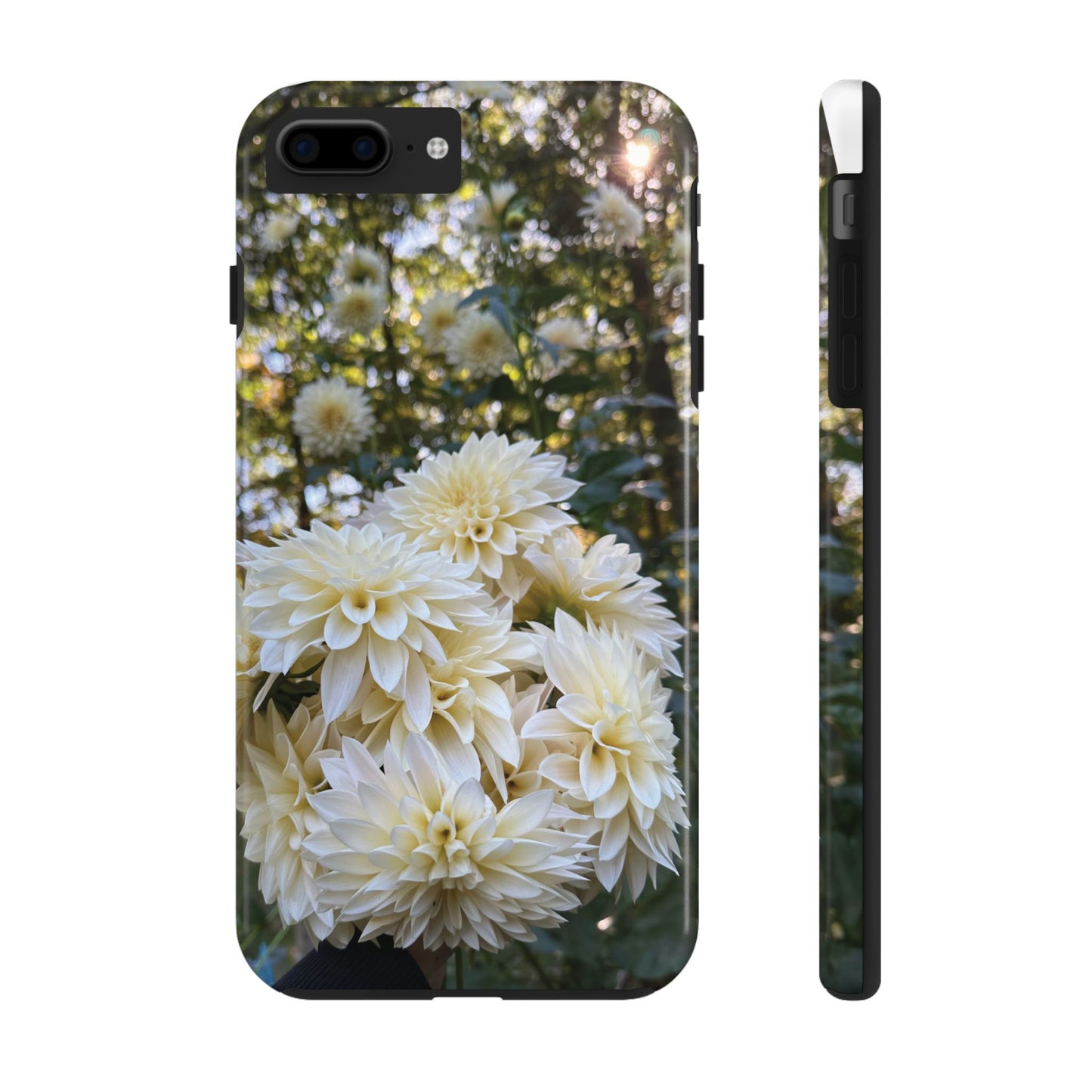 Floral Tough Phone Case - Durable Protection with Cafe au Lait Dahlia Design