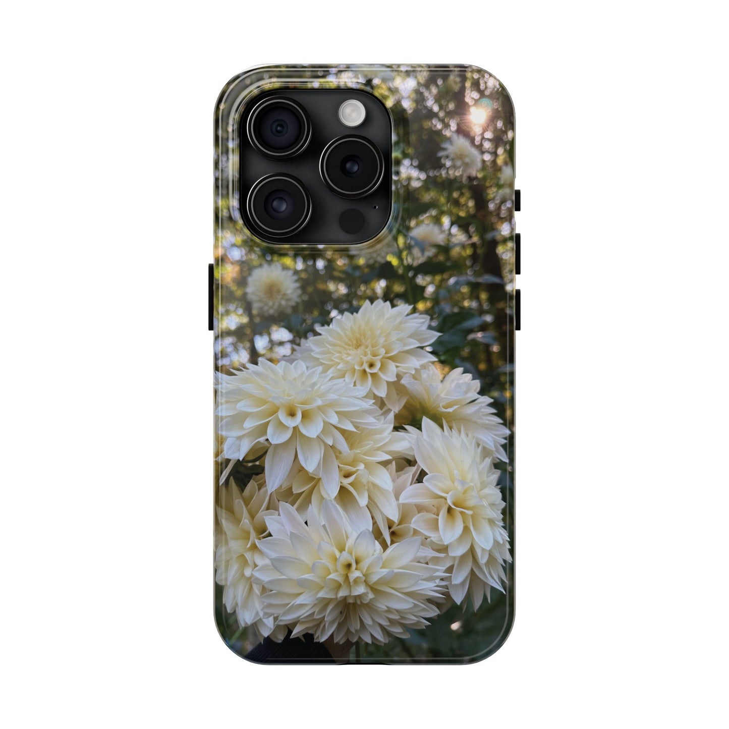 Floral Tough Phone Case - Durable Protection with Cafe au Lait Dahlia Design