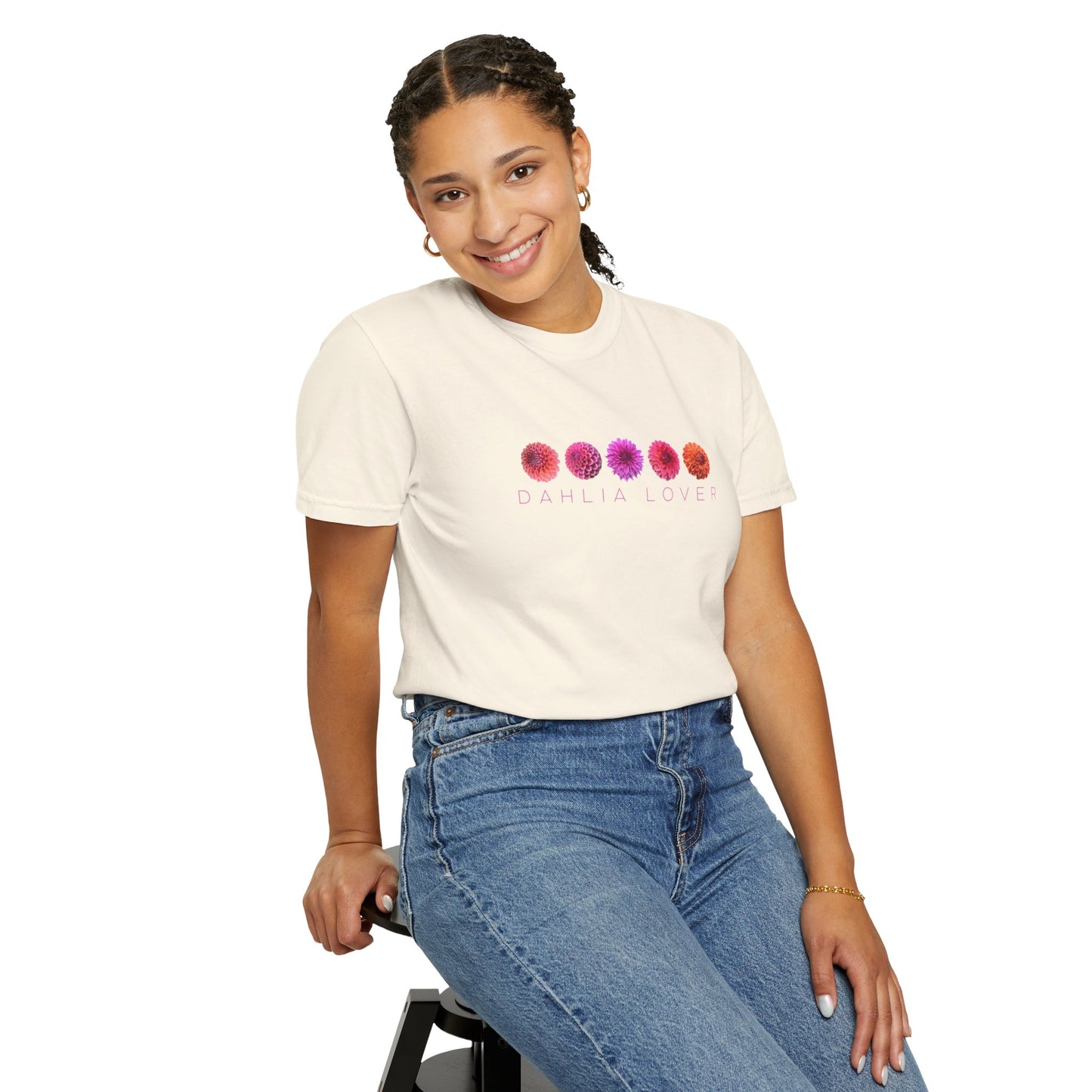 Dahlia Lover T-shirt, Floral Graphic Tee for Flower Lovers