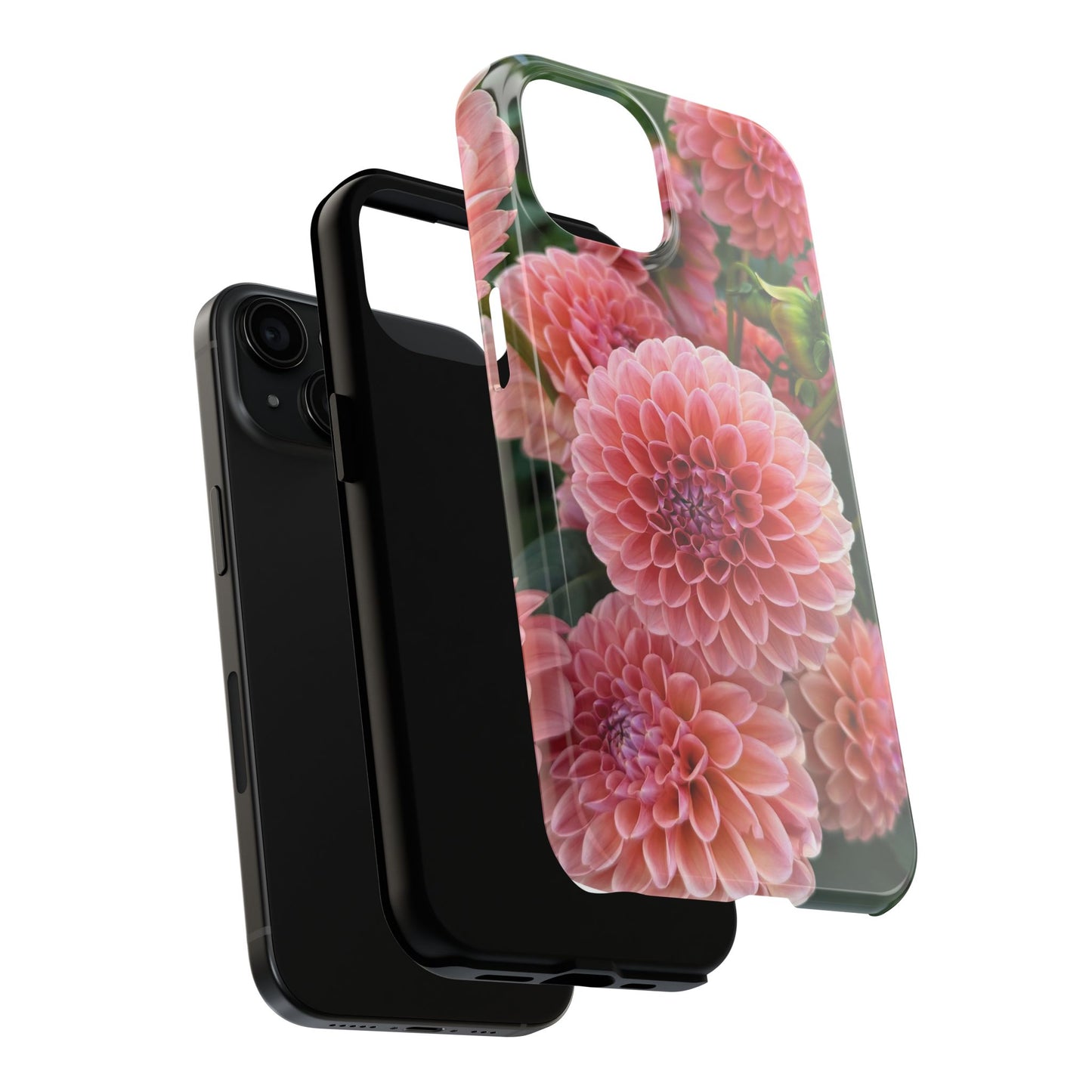 Floral Tough Phone Cases - Durable Protection with Pink Dahlia Design