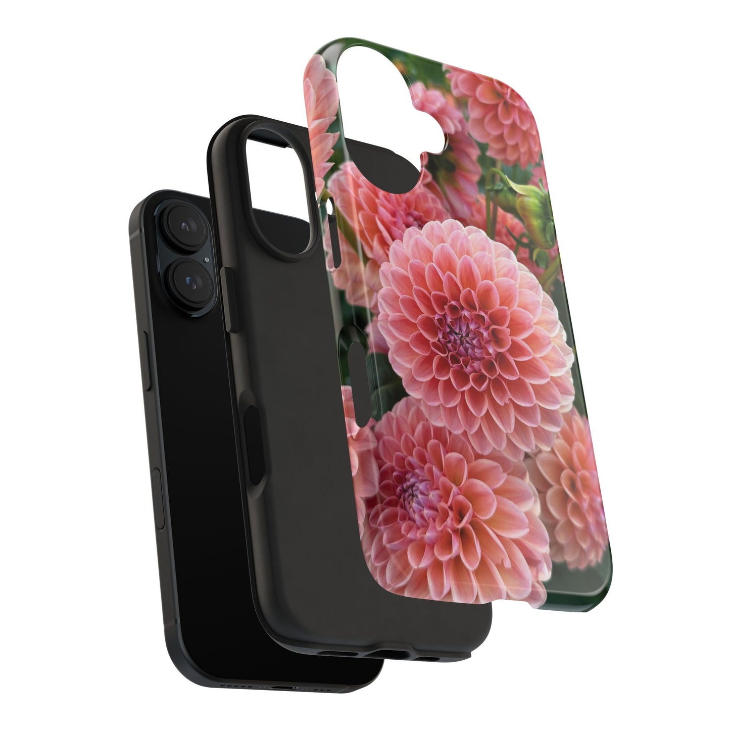 Floral Tough Phone Cases - Durable Protection with Pink Dahlia Design