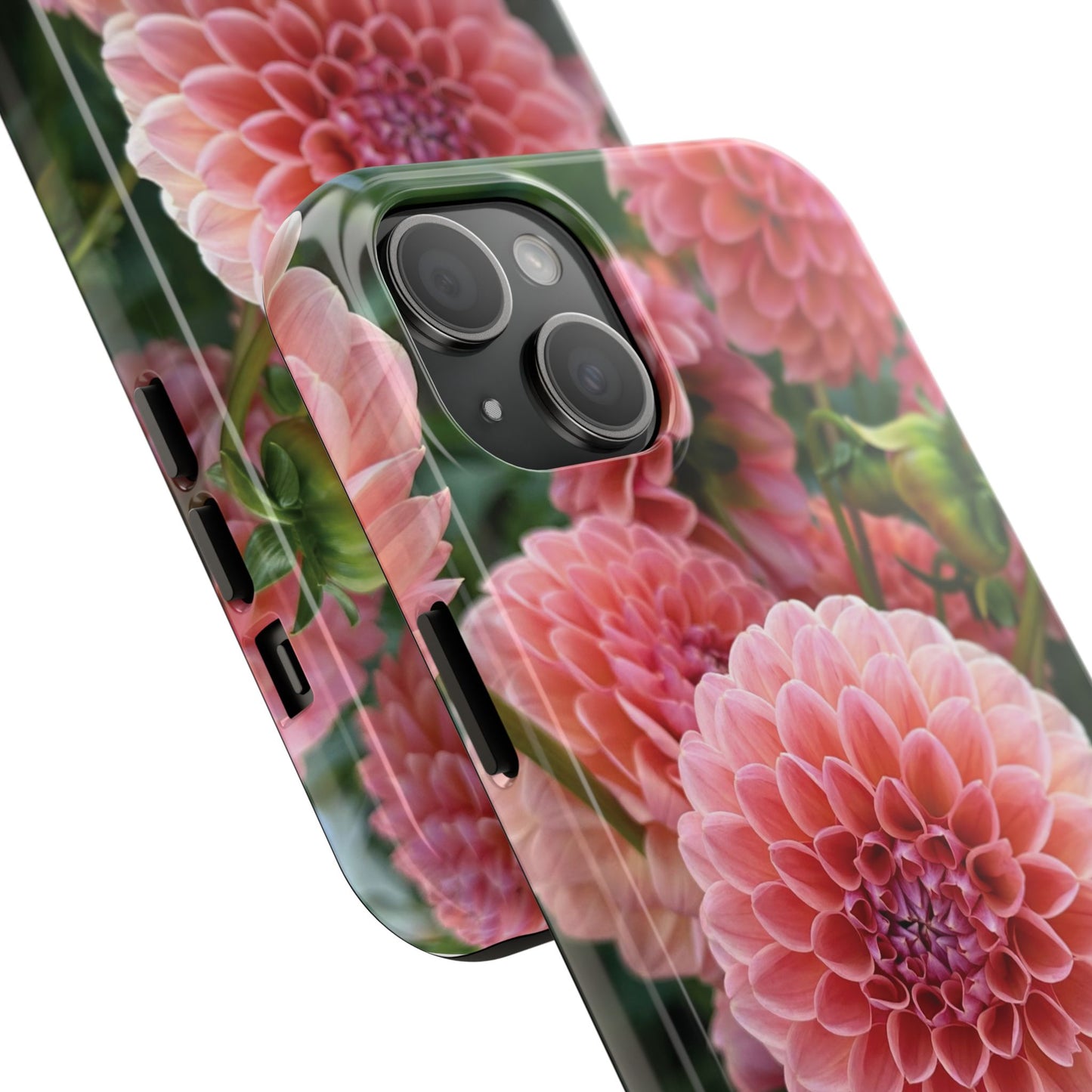 Floral Tough Phone Cases - Durable Protection with Pink Dahlia Design