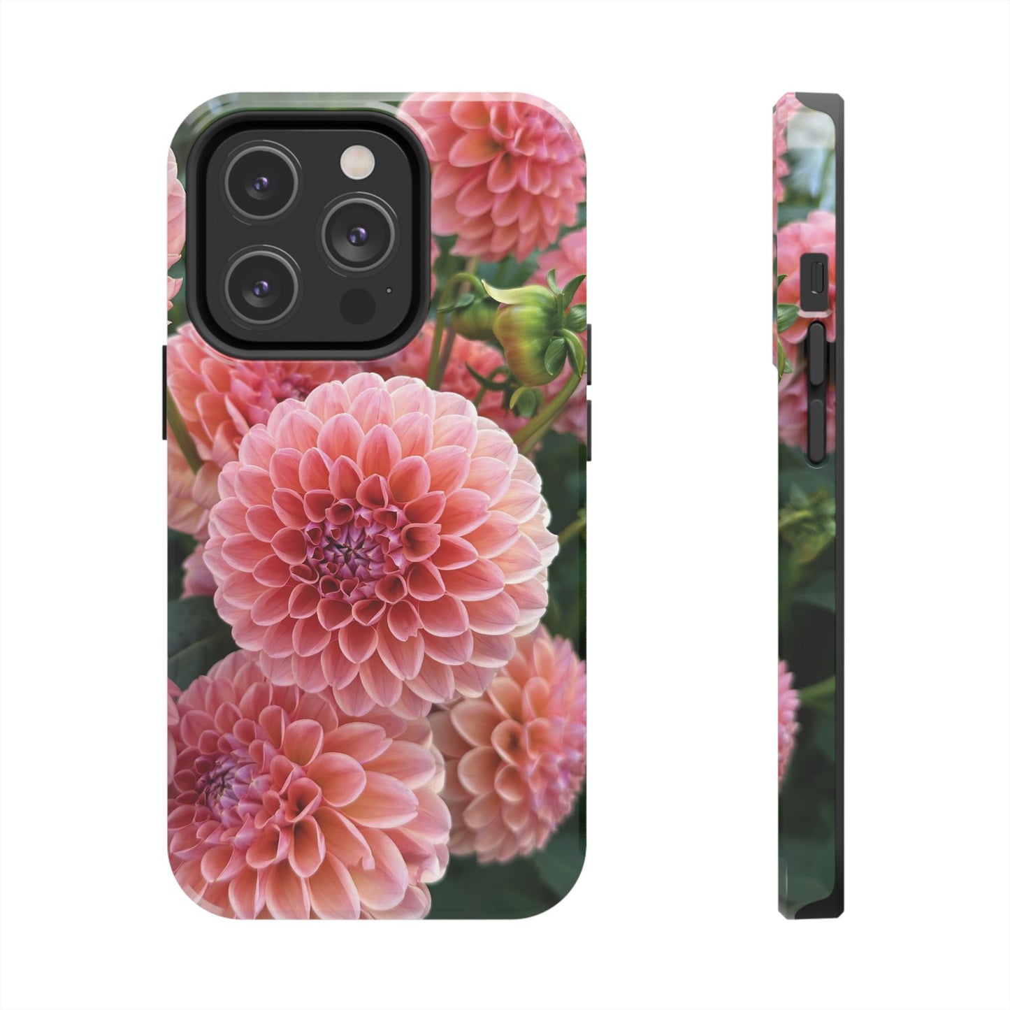 Floral Tough Phone Cases - Durable Protection with Pink Dahlia Design