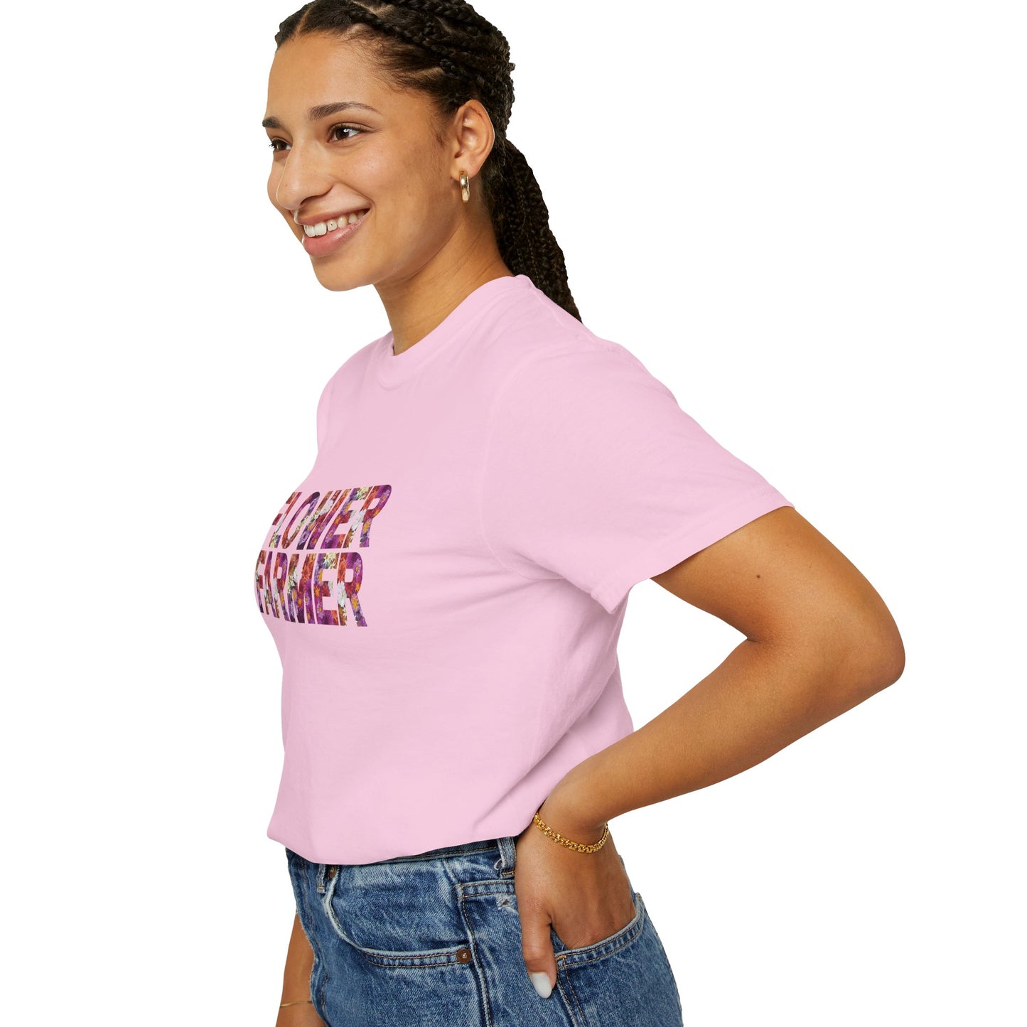Dahlia Flower Farmer T-shirt, Unisex Garment-Dyed Tee