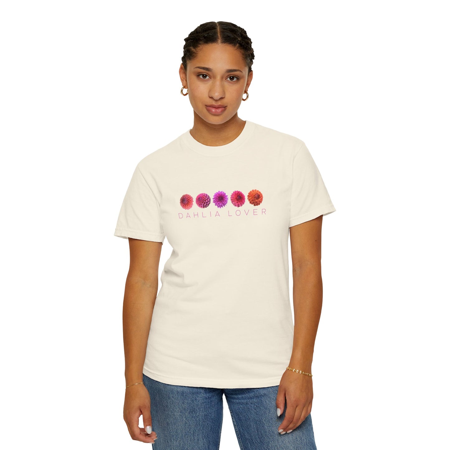 Dahlia Lover T-shirt, Floral Graphic Tee for Flower Lovers