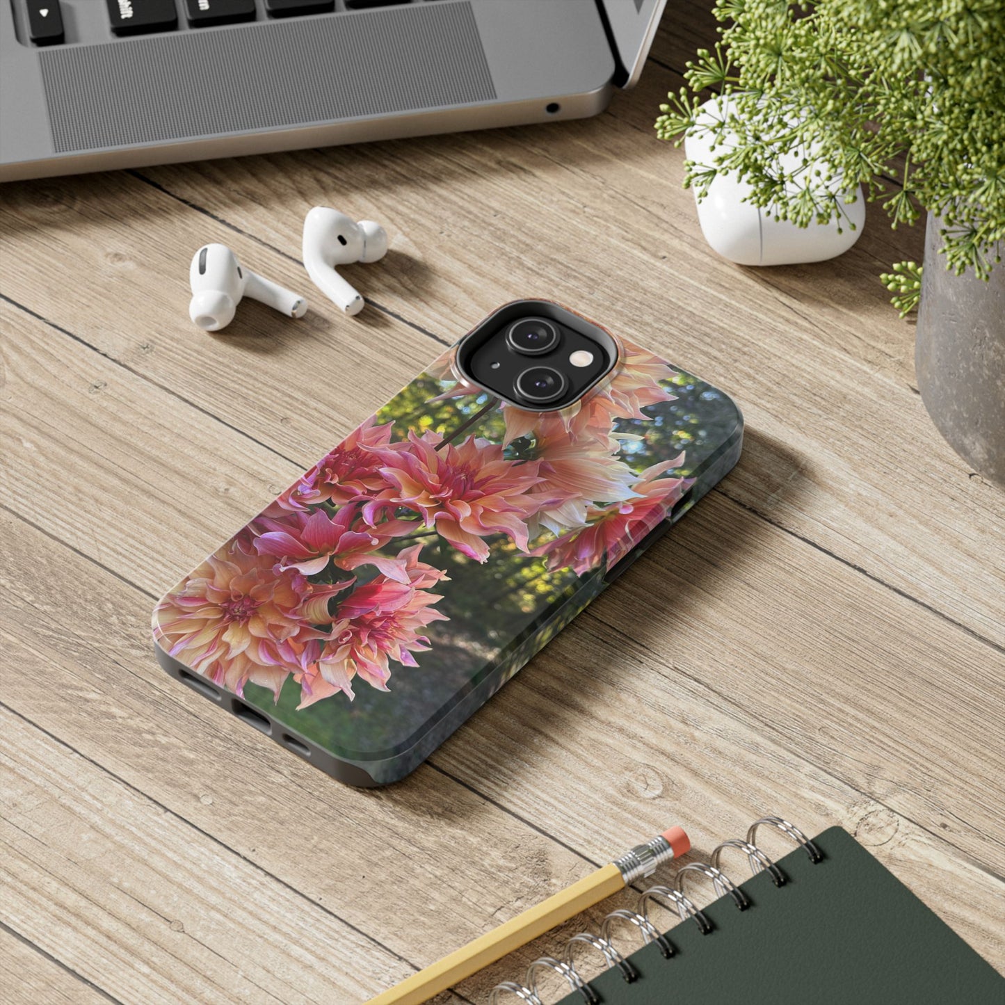 Floral Tough Phone Case - Durable Protection with Dahlia Design