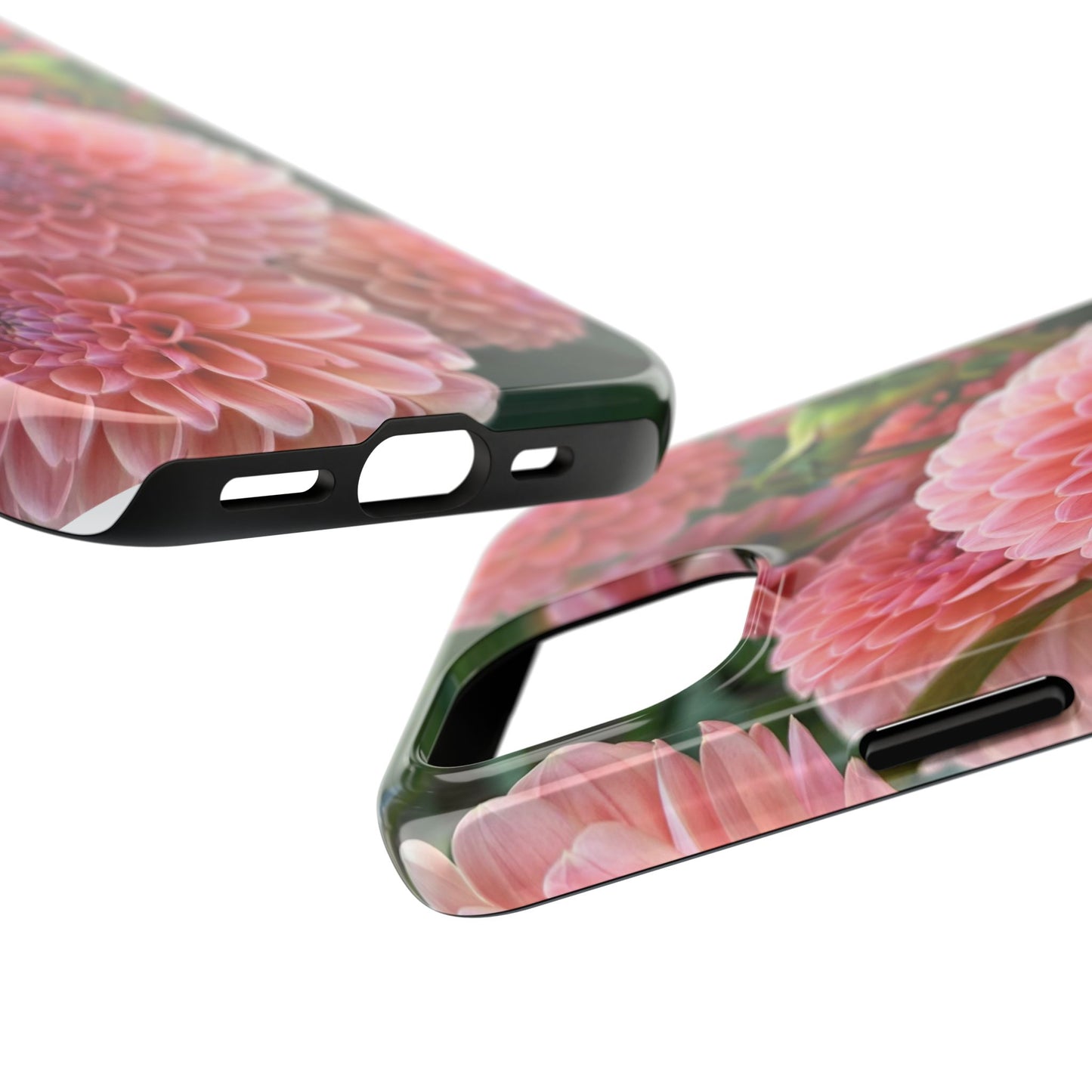 Floral Tough Phone Cases - Durable Protection with Pink Dahlia Design