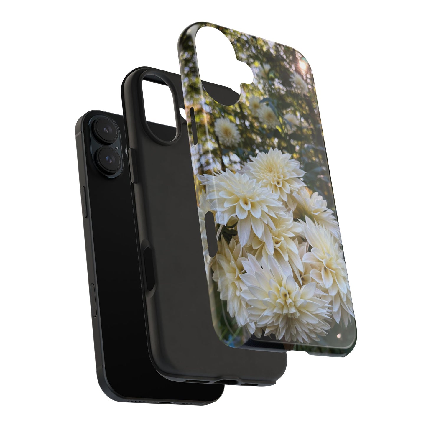 Floral Tough Phone Case - Durable Protection with Cafe au Lait Dahlia Design