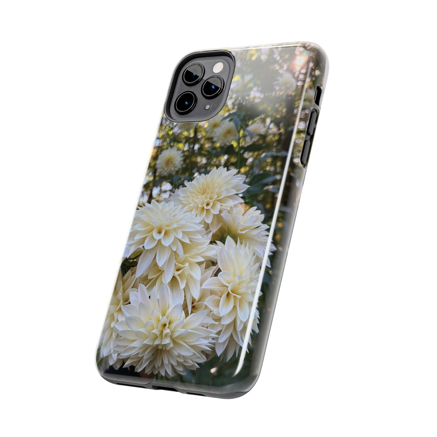 Floral Tough Phone Case - Durable Protection with Cafe au Lait Dahlia Design