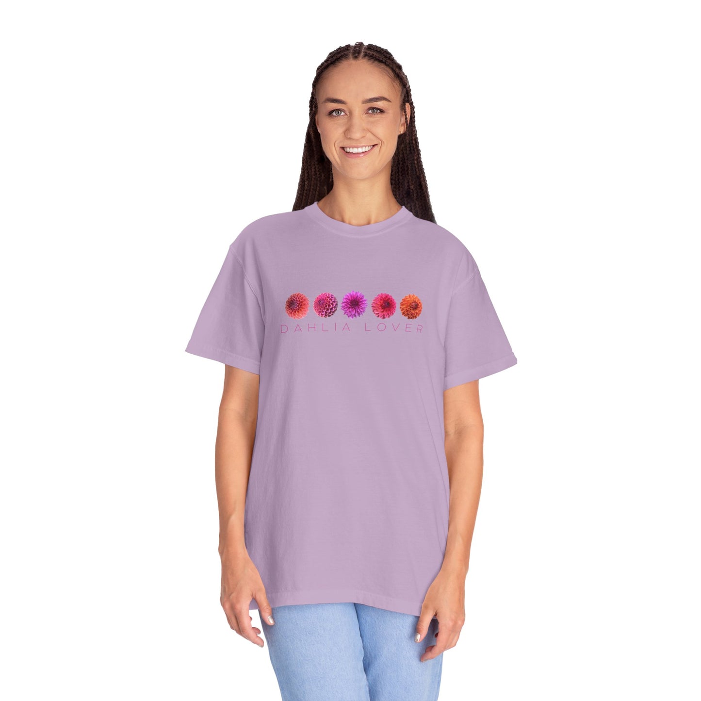Dahlia Lover T-shirt, Floral Graphic Tee for Flower Lovers