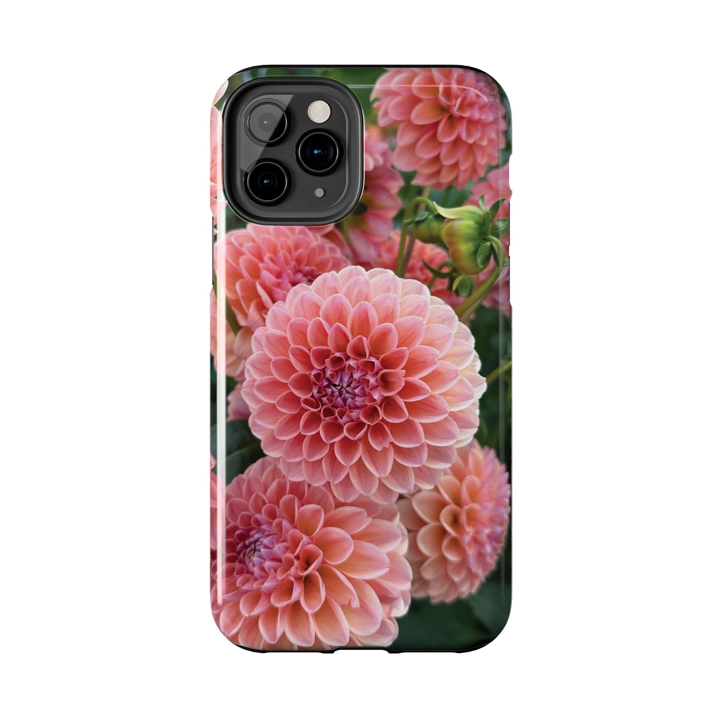 Floral Tough Phone Cases - Durable Protection with Pink Dahlia Design