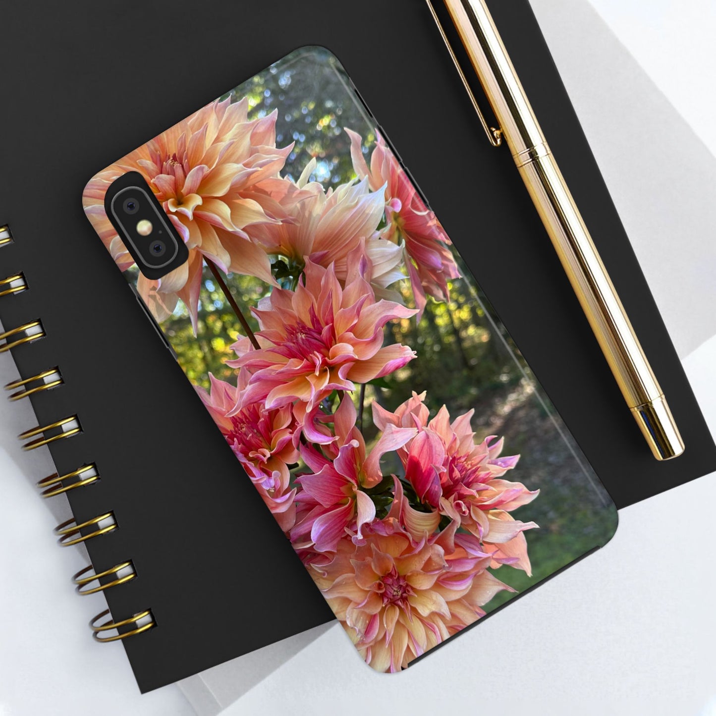 Floral Tough Phone Case - Durable Protection with Dahlia Design