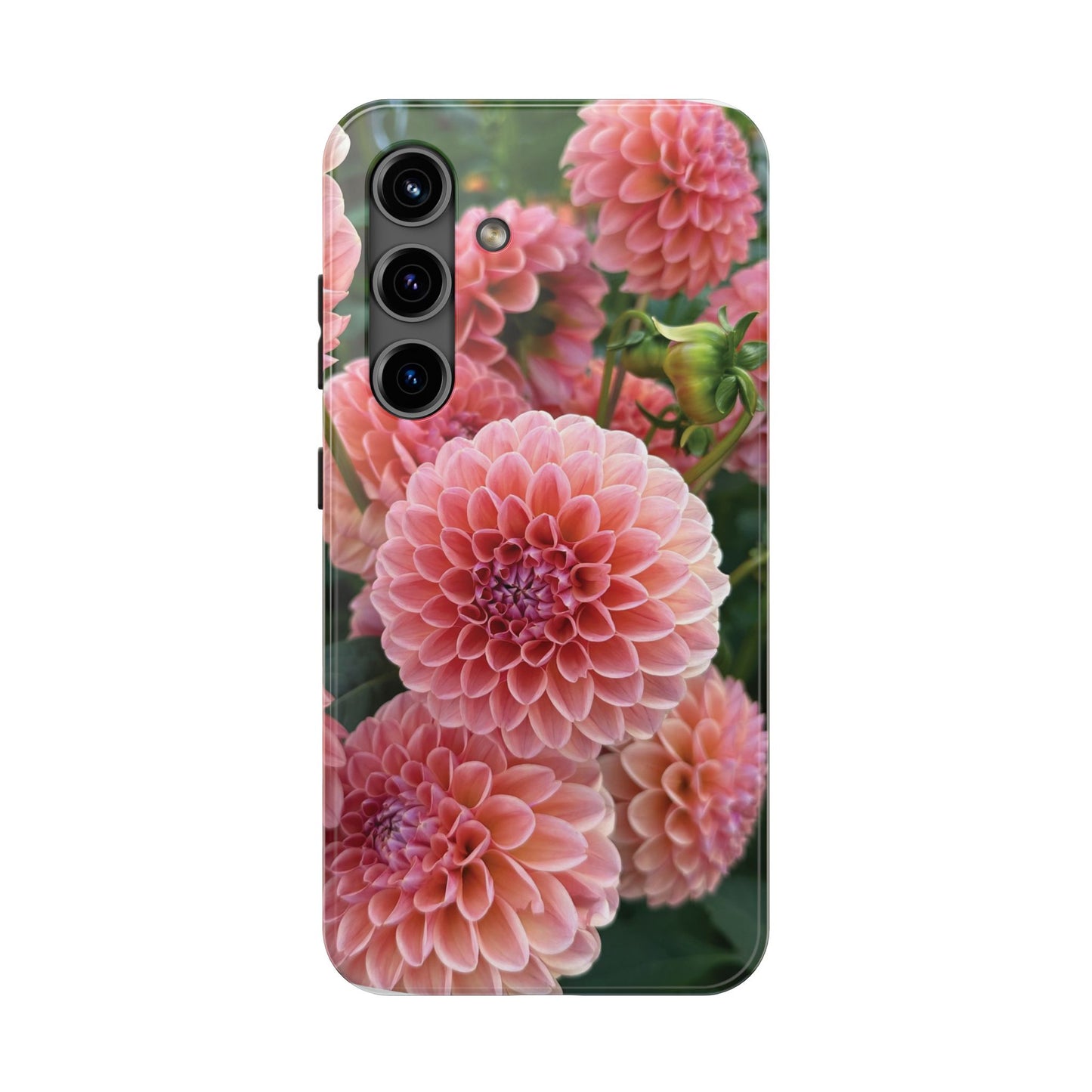 Floral Tough Phone Cases - Durable Protection with Pink Dahlia Design