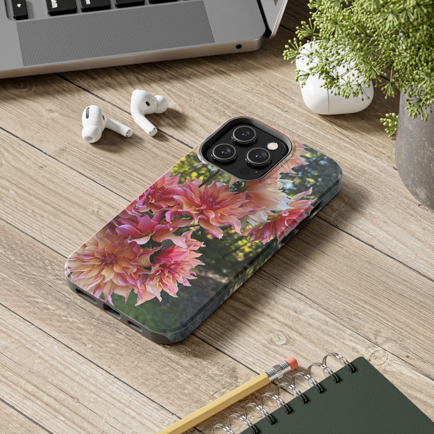 Floral Tough Phone Case - Durable Protection with Dahlia Design
